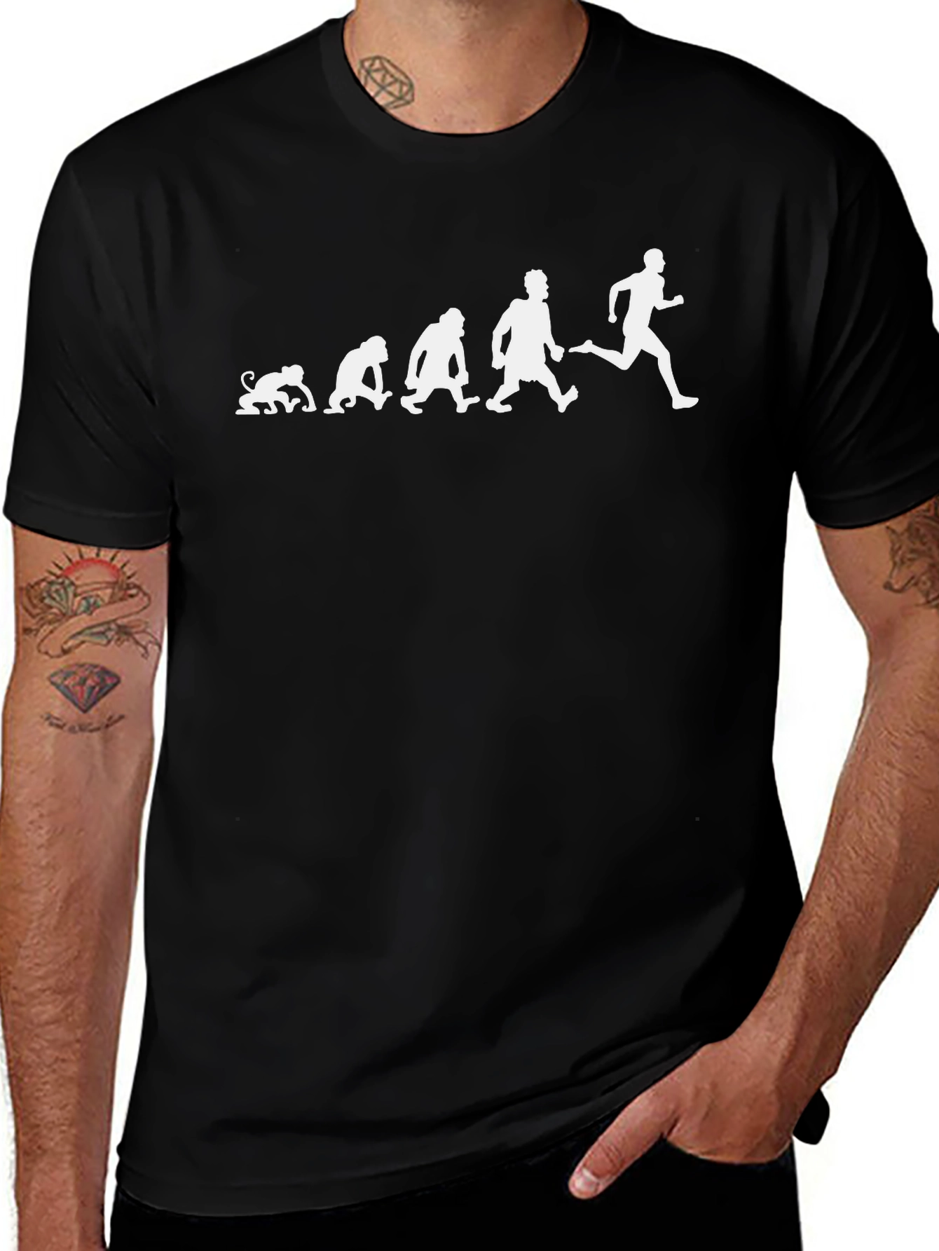 Evolution of a Runner T-Shirt - Black Cotton Tee