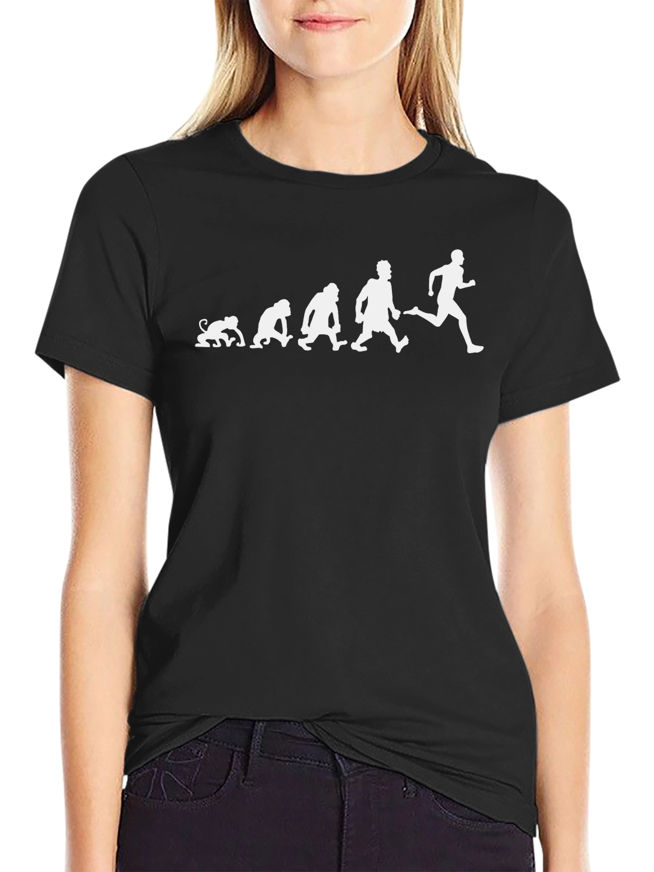 Evolution of a Runner T-Shirt - Black Cotton Tee