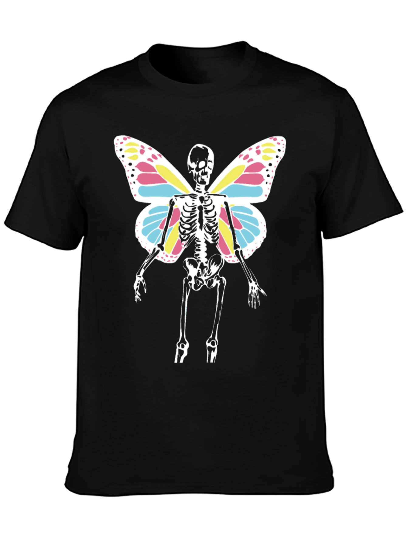 Skeleton Butterfly Wings T-Shirt - Black Tee