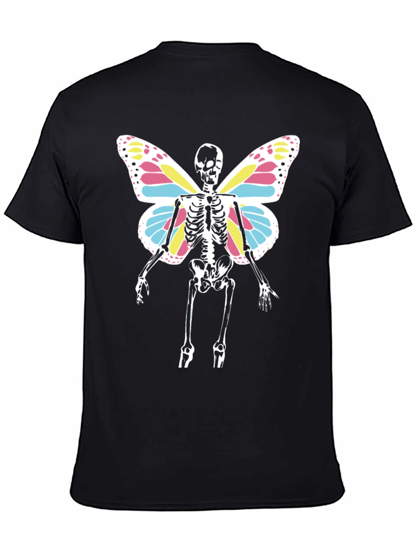 Skeleton Butterfly Wings T-Shirt - Black Tee