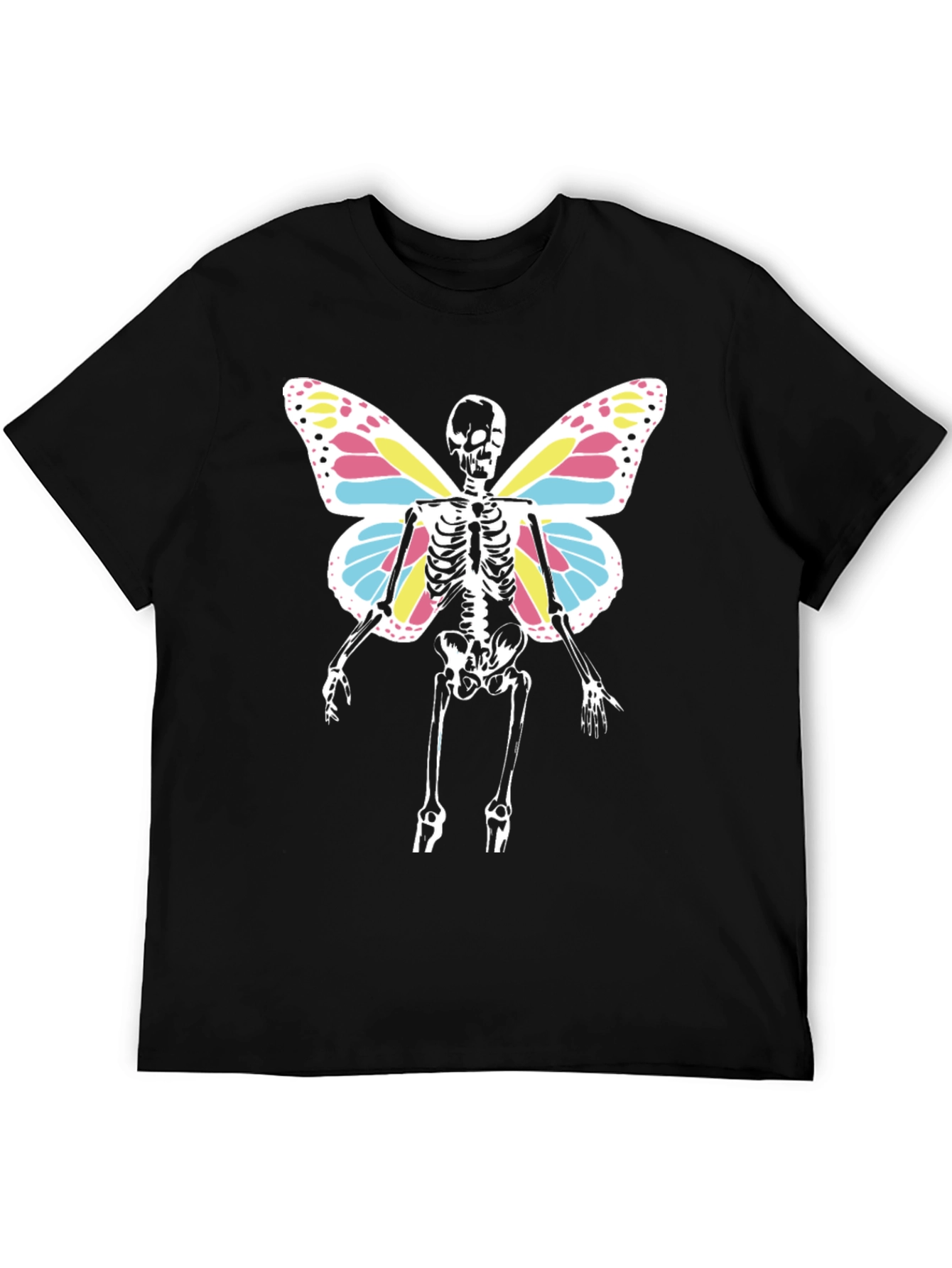 Skeleton Butterfly Wings T-Shirt - Black Tee