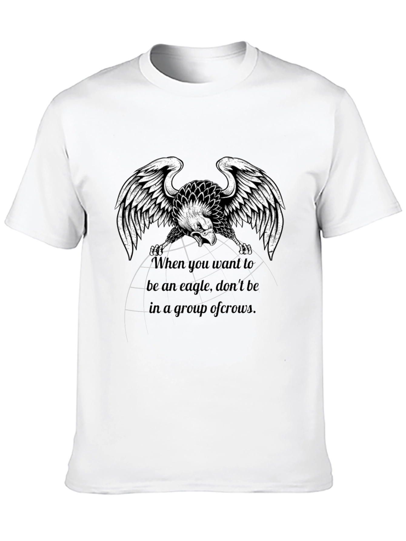 Eagle Graphic Print Black T-Shirt