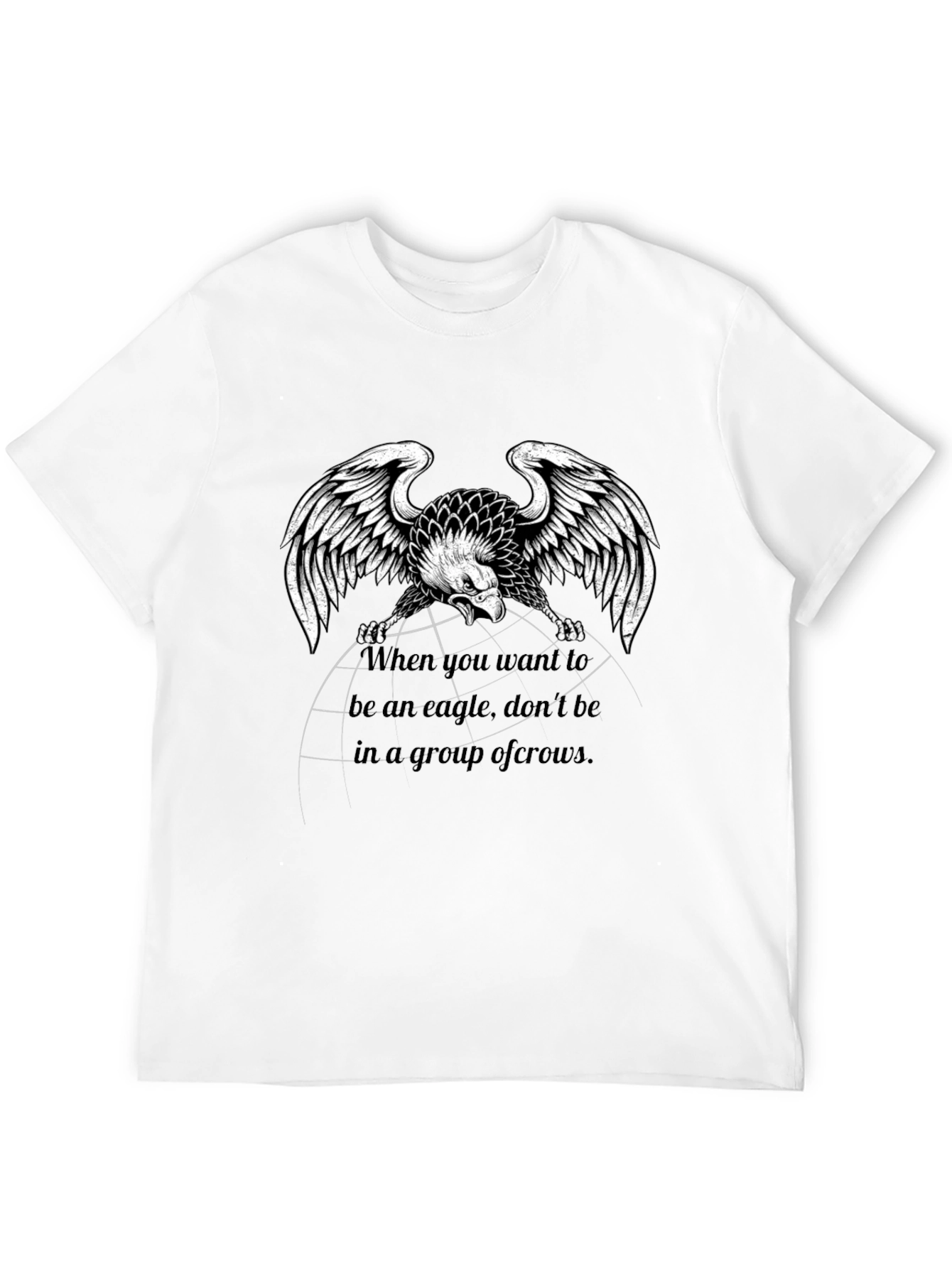 Eagle Graphic Print Black T-Shirt