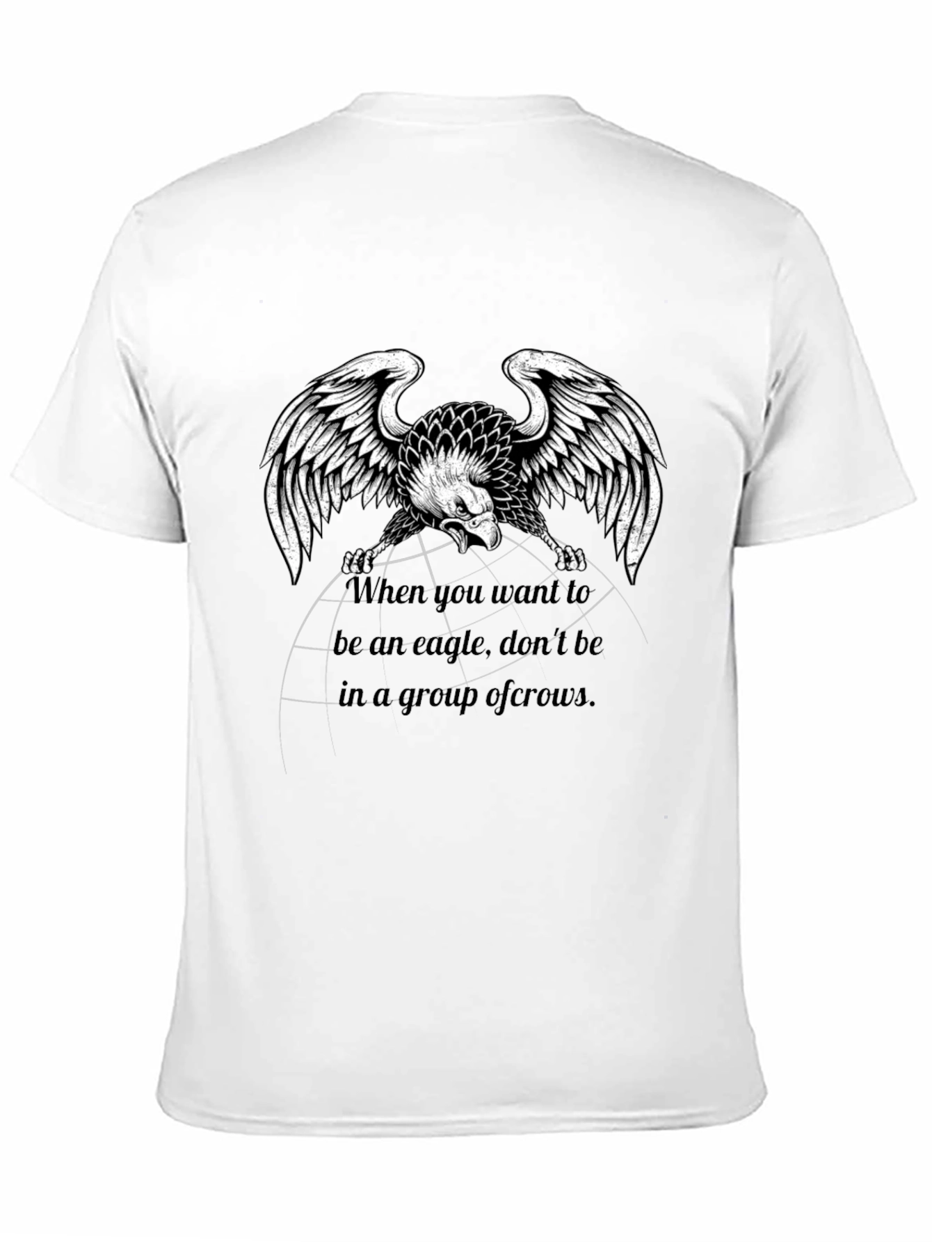 Eagle Graphic Print Black T-Shirt