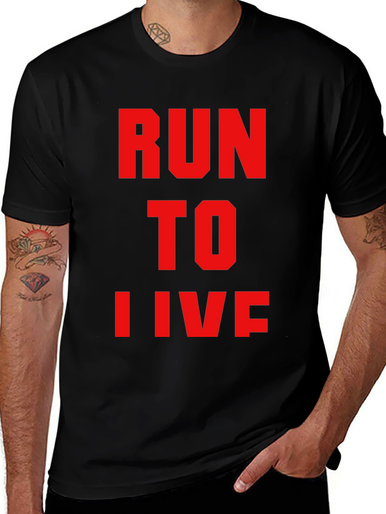Run To Live Graphic T-Shirt - Black