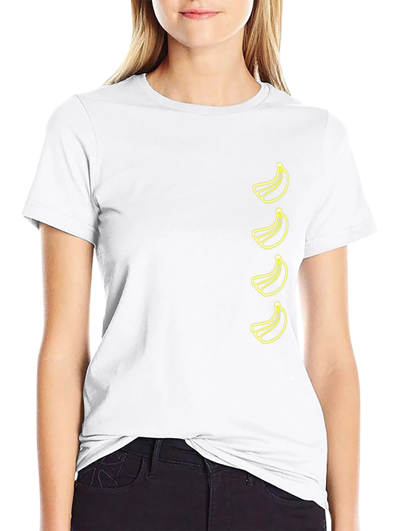 Banana Pattern T-Shirt - Black Fun & Stylish