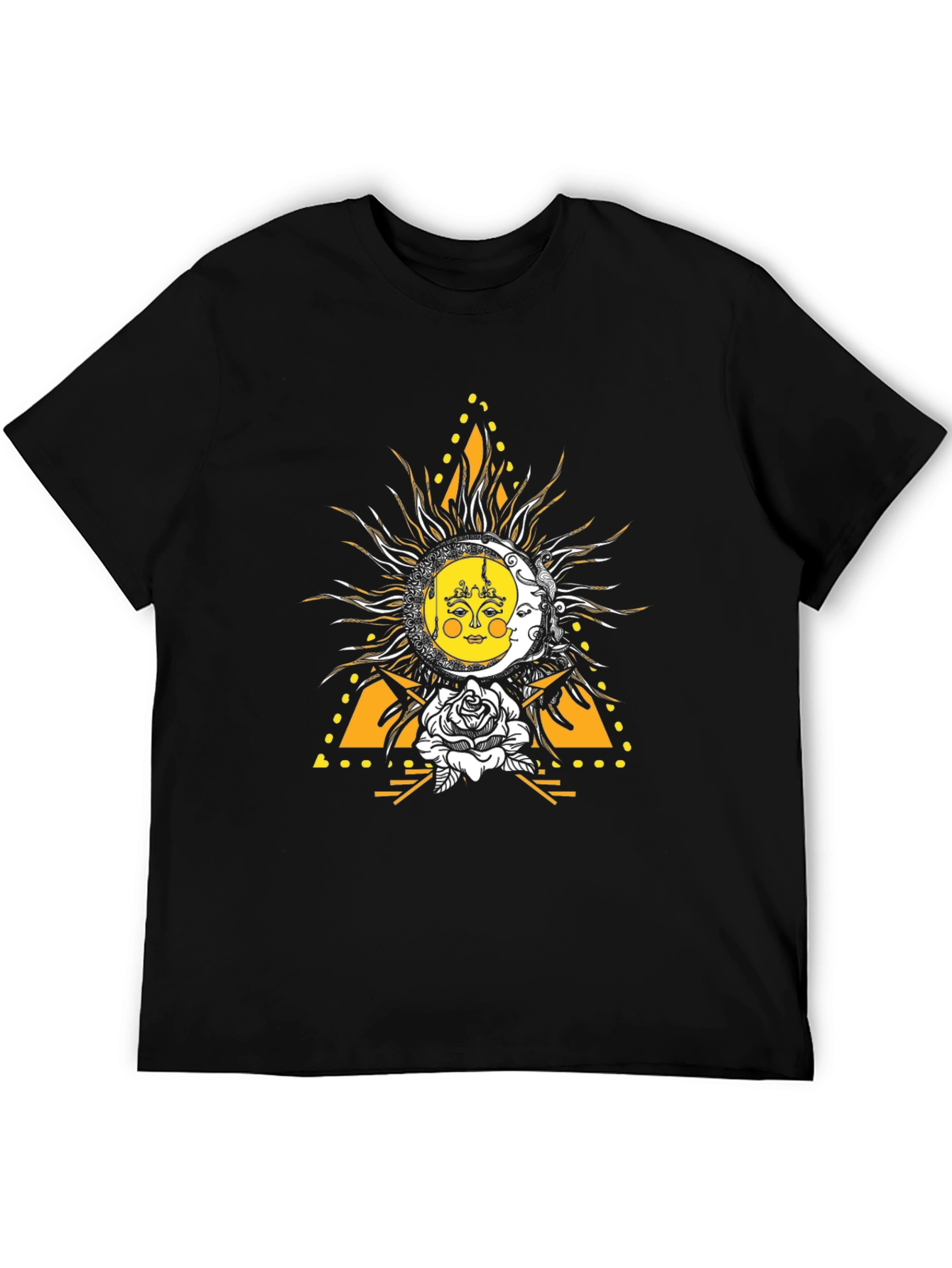 Celestial Sun and Moon Graphic T-Shirt