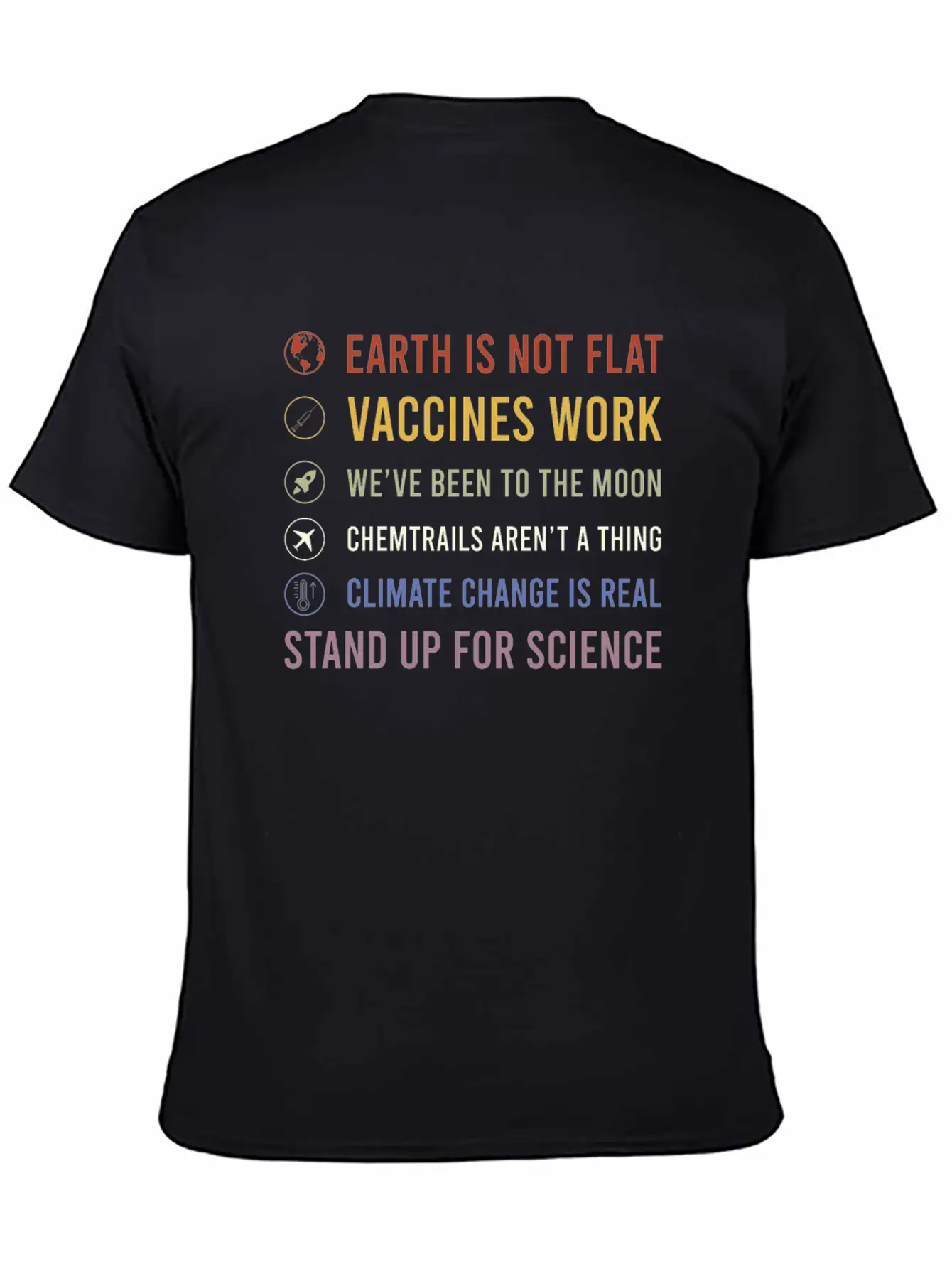 Earth Is Not Flat Stand Up For Science Unisex Casual T-Shirt – Clean Design For Daily Comfort