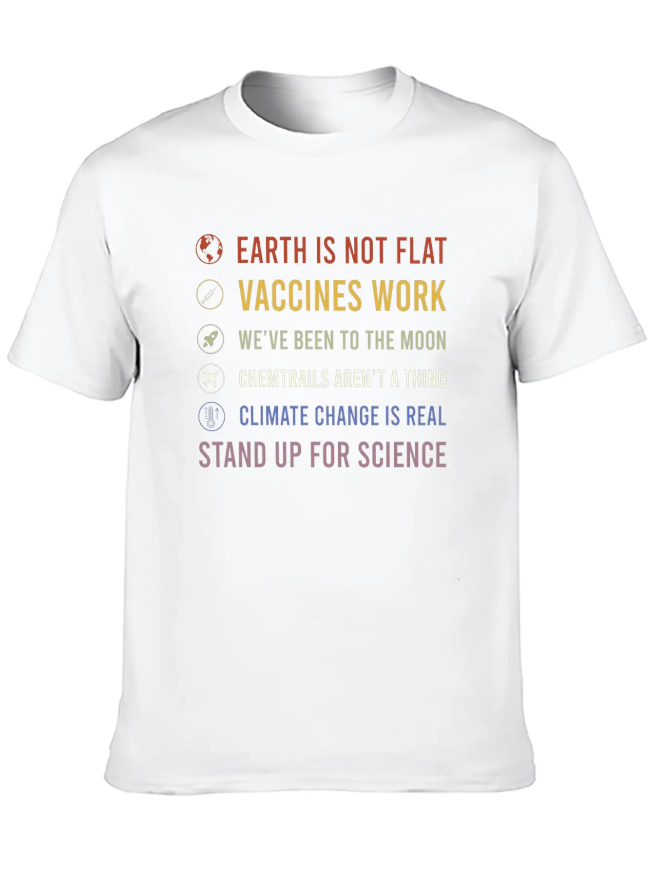 Earth Is Not Flat Stand Up For Science Unisex Casual T-Shirt – Clean Design For Daily Comfort