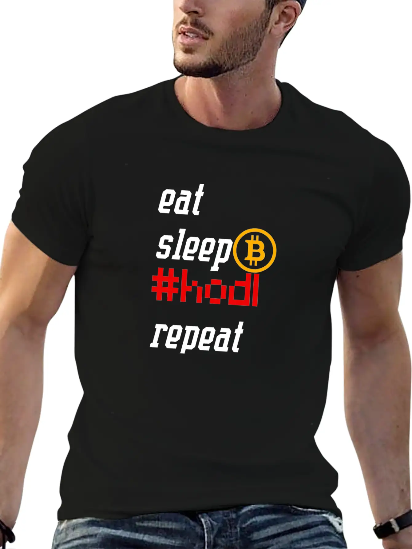 Eat | Sleep | Hodl | Repeat - Bitcoin Edition Unisex Casual T-Shirt – Clean Design For Daily Comfort