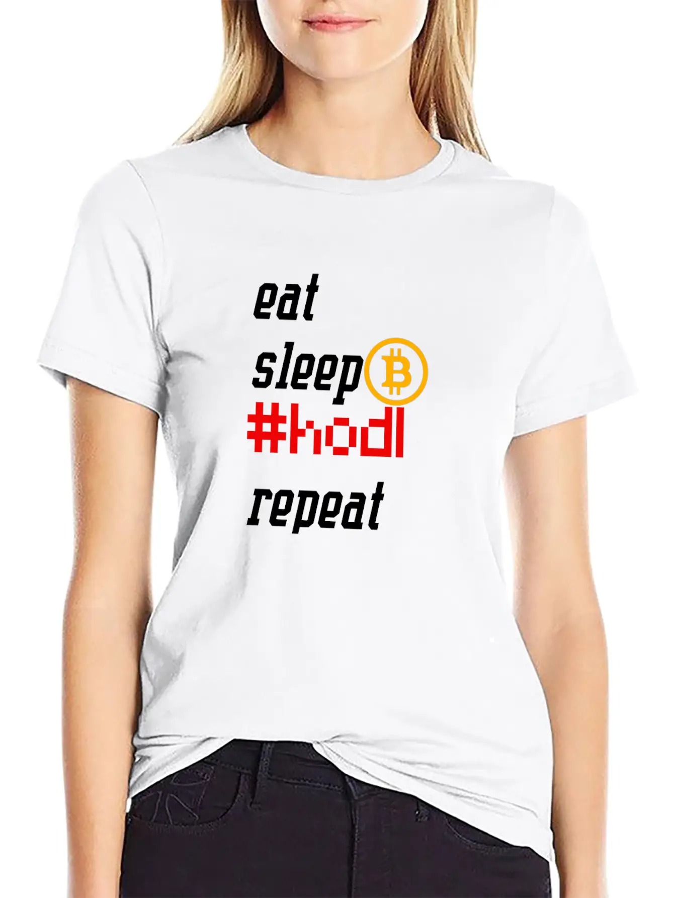Eat | Sleep | Hodl | Repeat - Bitcoin Edition Unisex Casual T-Shirt – Clean Design For Daily Comfort
