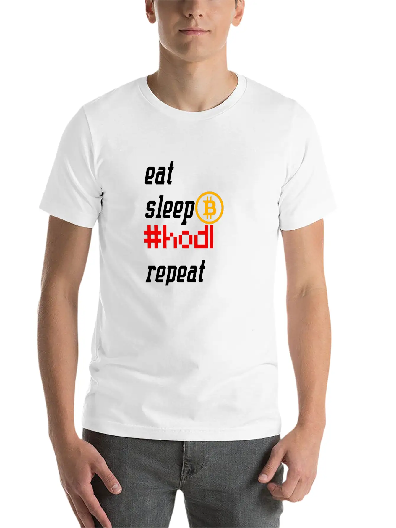 Eat | Sleep | Hodl | Repeat - Bitcoin Edition Unisex Casual T-Shirt – Clean Design For Daily Comfort