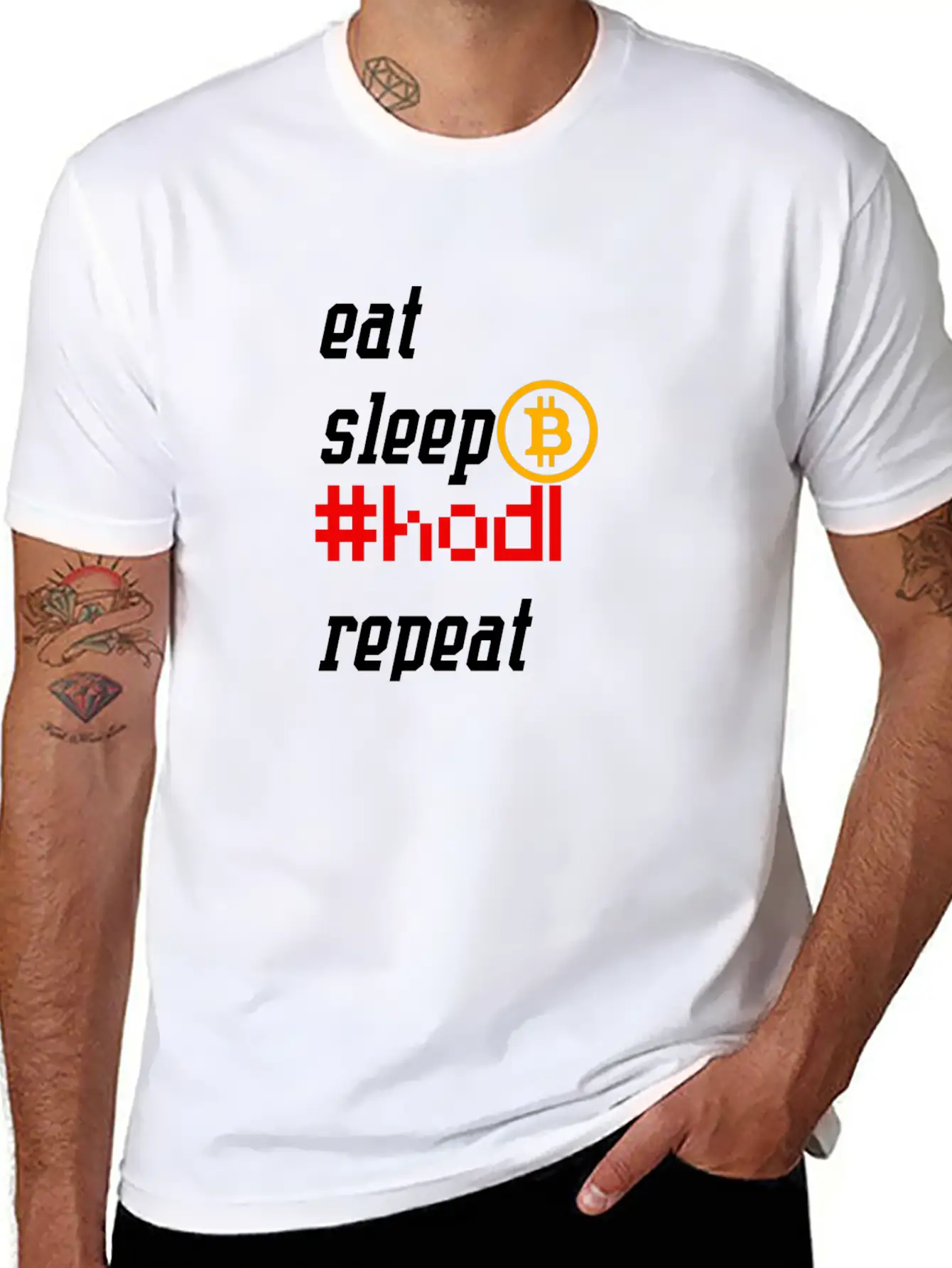 Eat | Sleep | Hodl | Repeat - Bitcoin Edition Unisex Casual T-Shirt – Clean Design For Daily Comfort