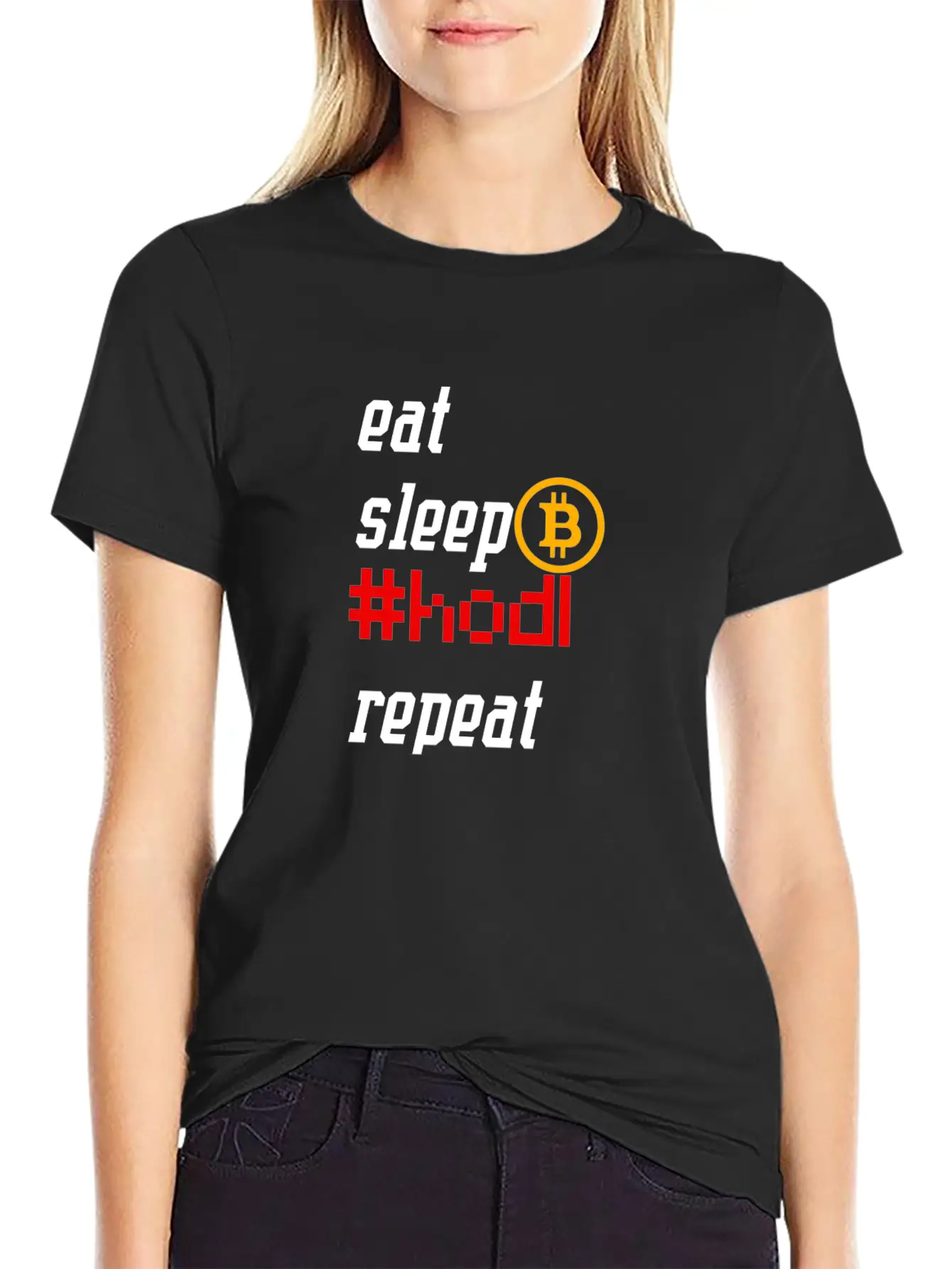 Eat | Sleep | Hodl | Repeat - Bitcoin Edition Unisex Casual T-Shirt – Clean Design For Daily Comfort