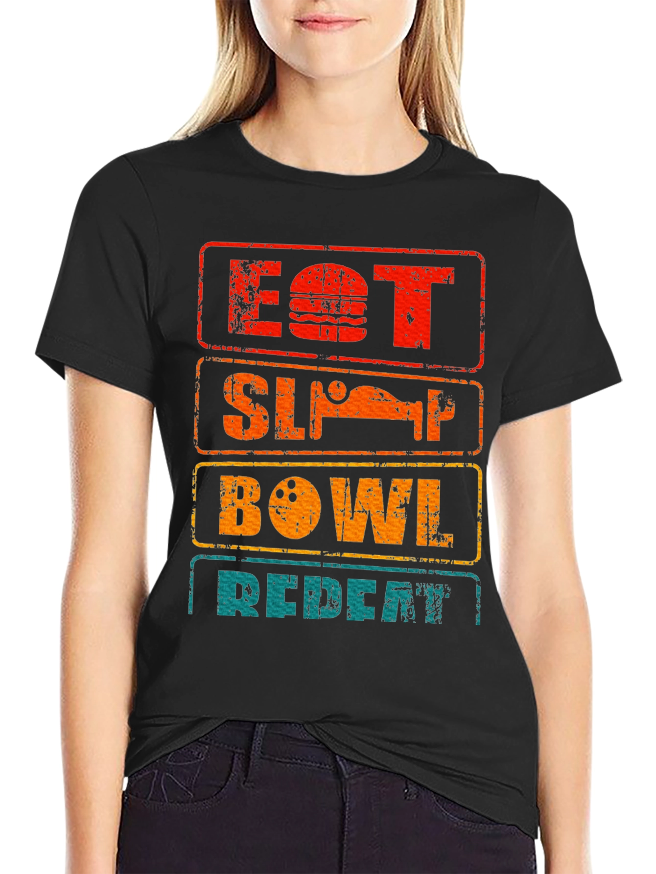 Eat Sleep Bowl Repeat Graphic Tee