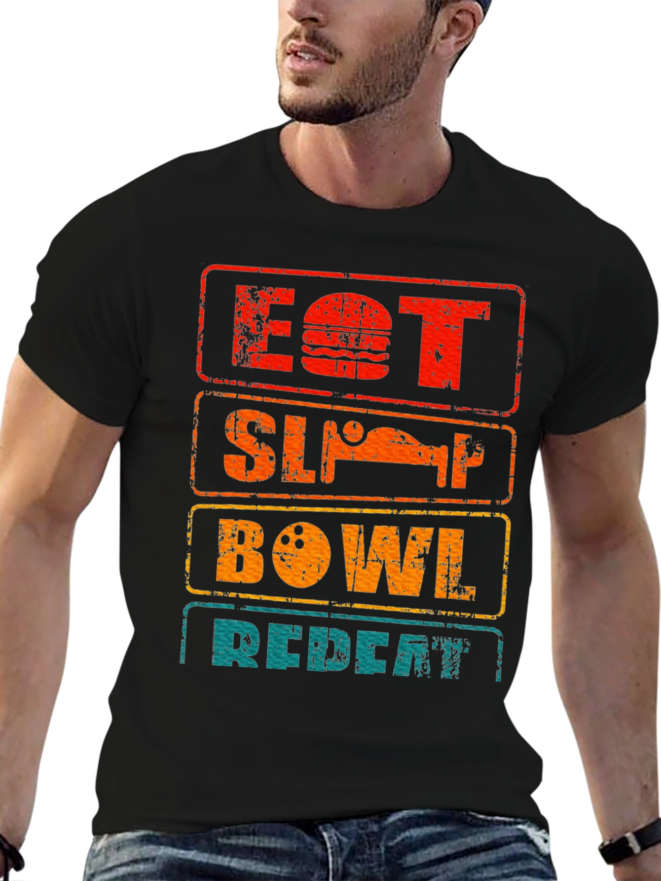 Eat Sleep Bowl Repeat Graphic Tee