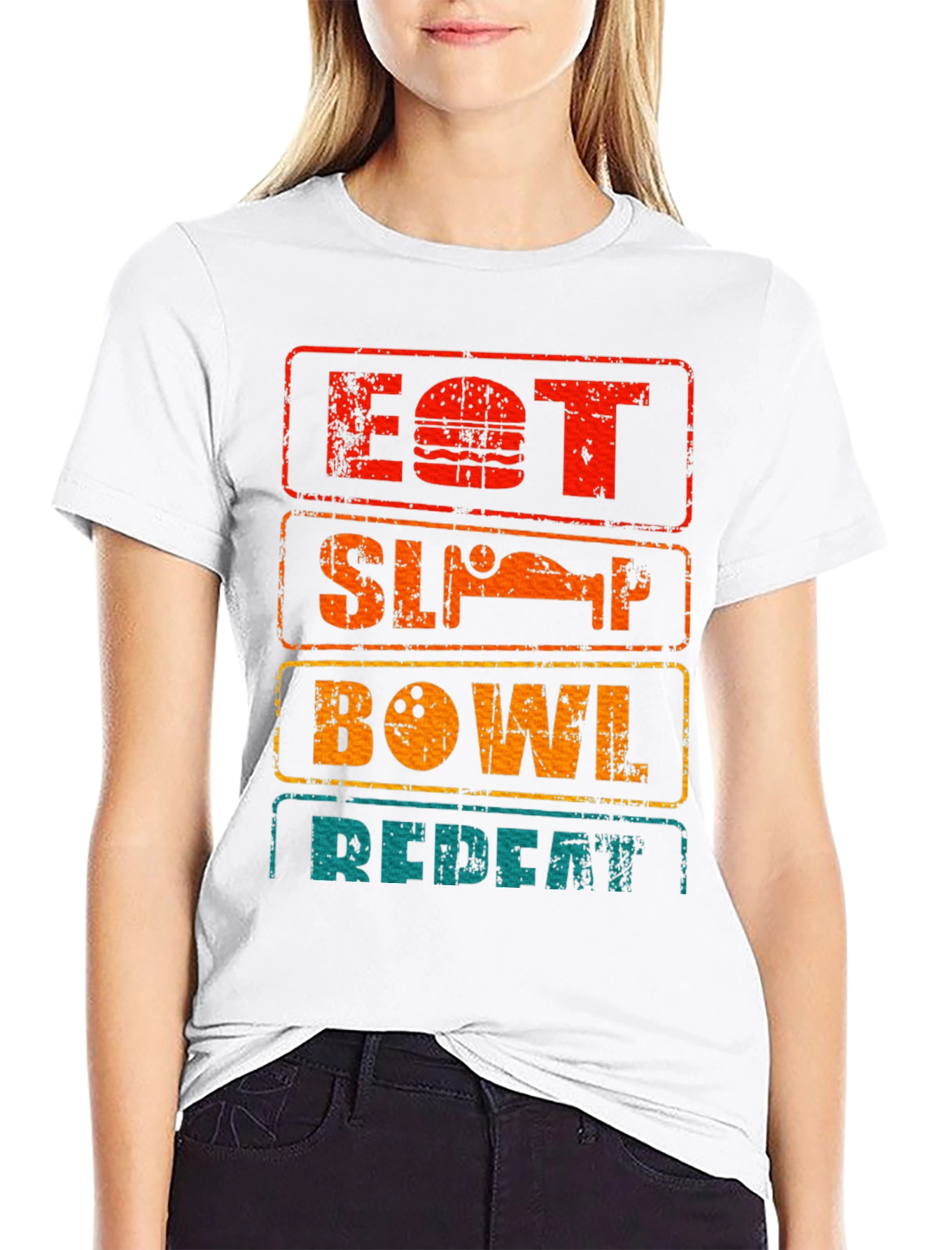 Eat Sleep Bowl Repeat Graphic Tee