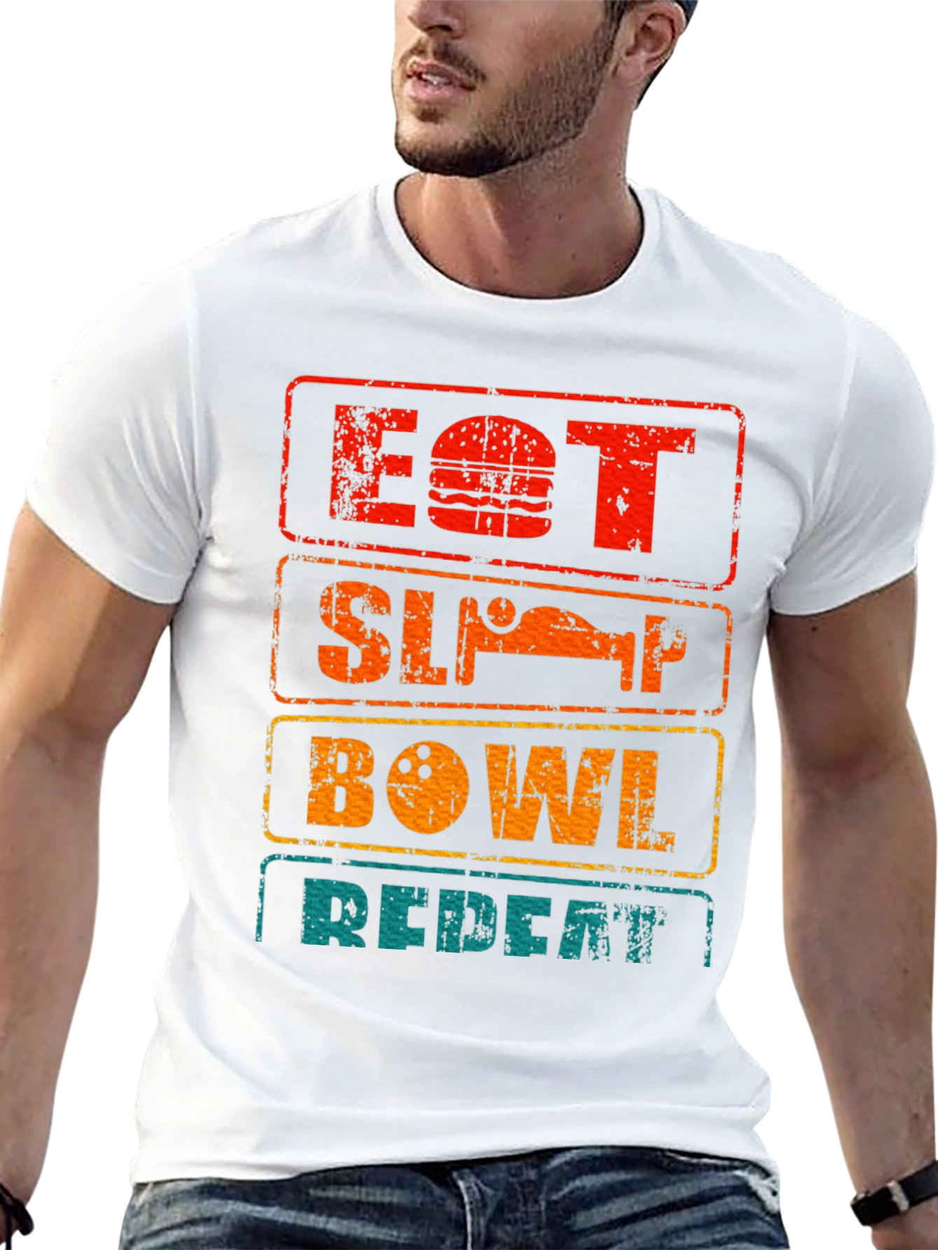Eat Sleep Bowl Repeat Graphic Tee