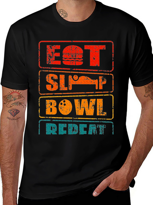 Eat Sleep Bowl Repeat Graphic Tee