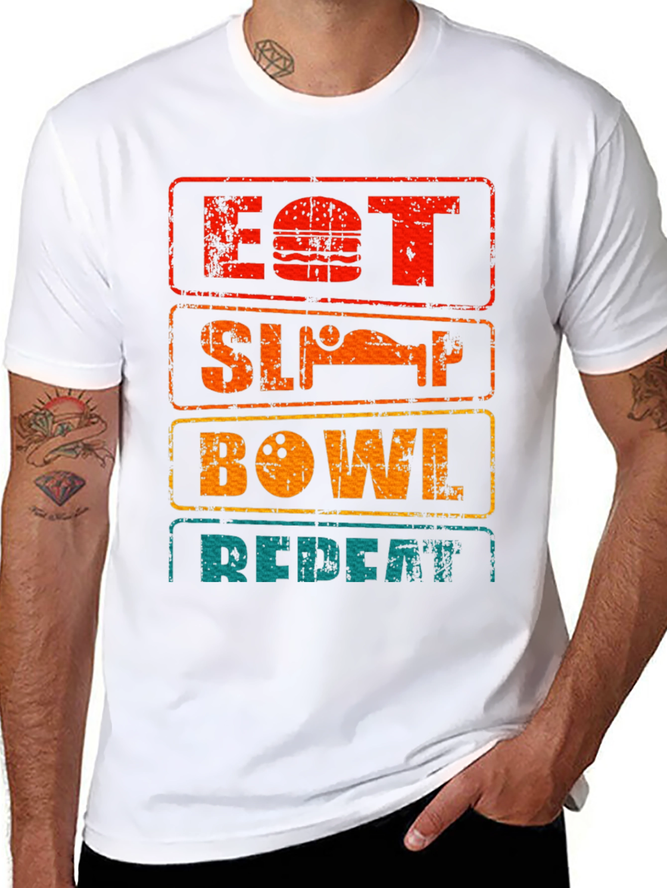 Eat Sleep Bowl Repeat Graphic Tee