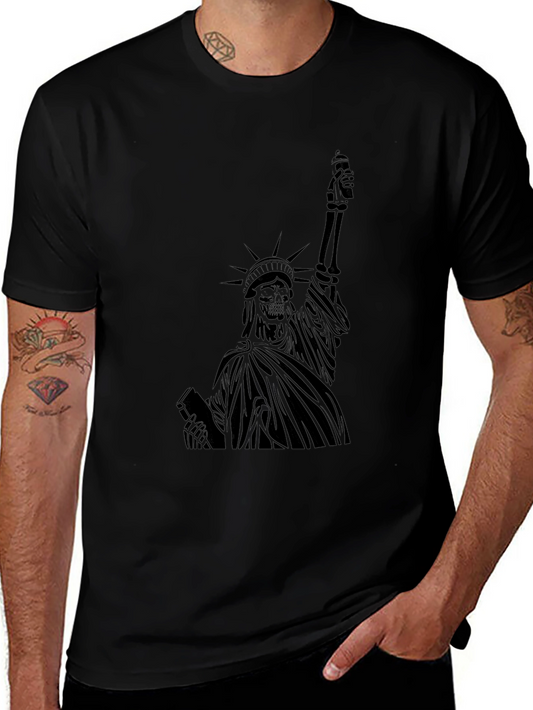 Statue of Liberty Skeleton Graphic T-Shirt