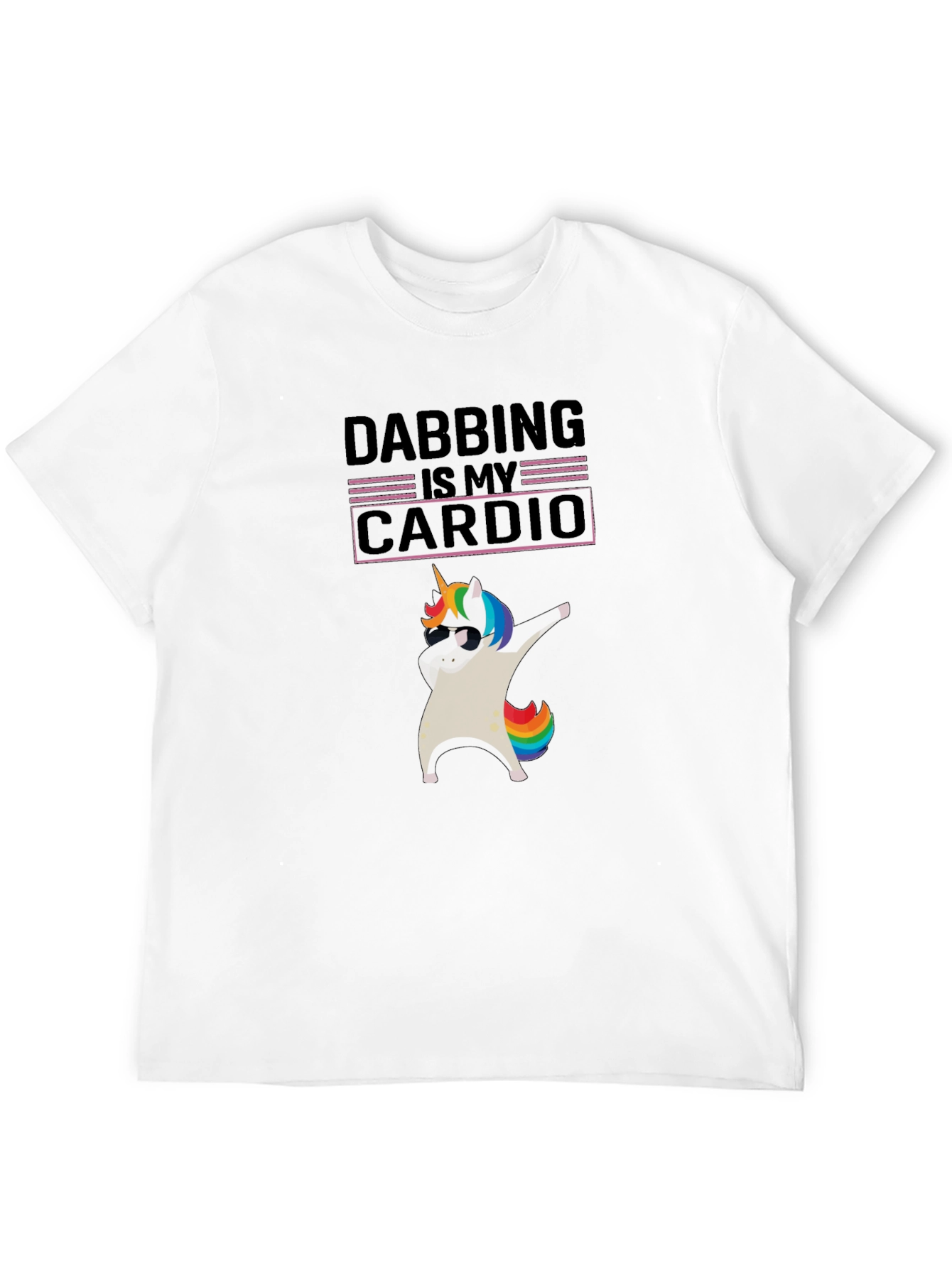 Dabbing Unicorn Cardio Black T-Shirt