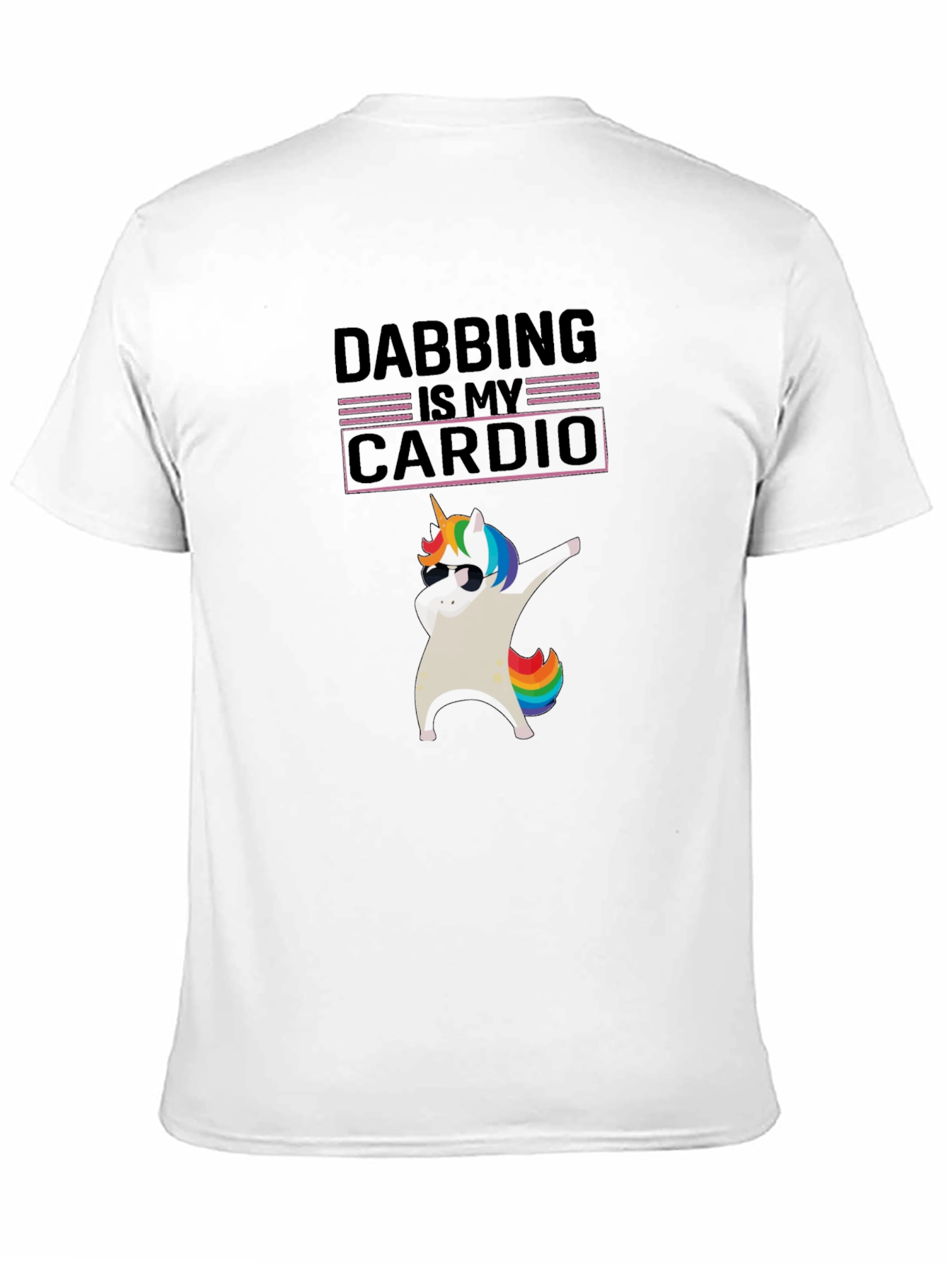 Dabbing Unicorn Cardio Black T-Shirt