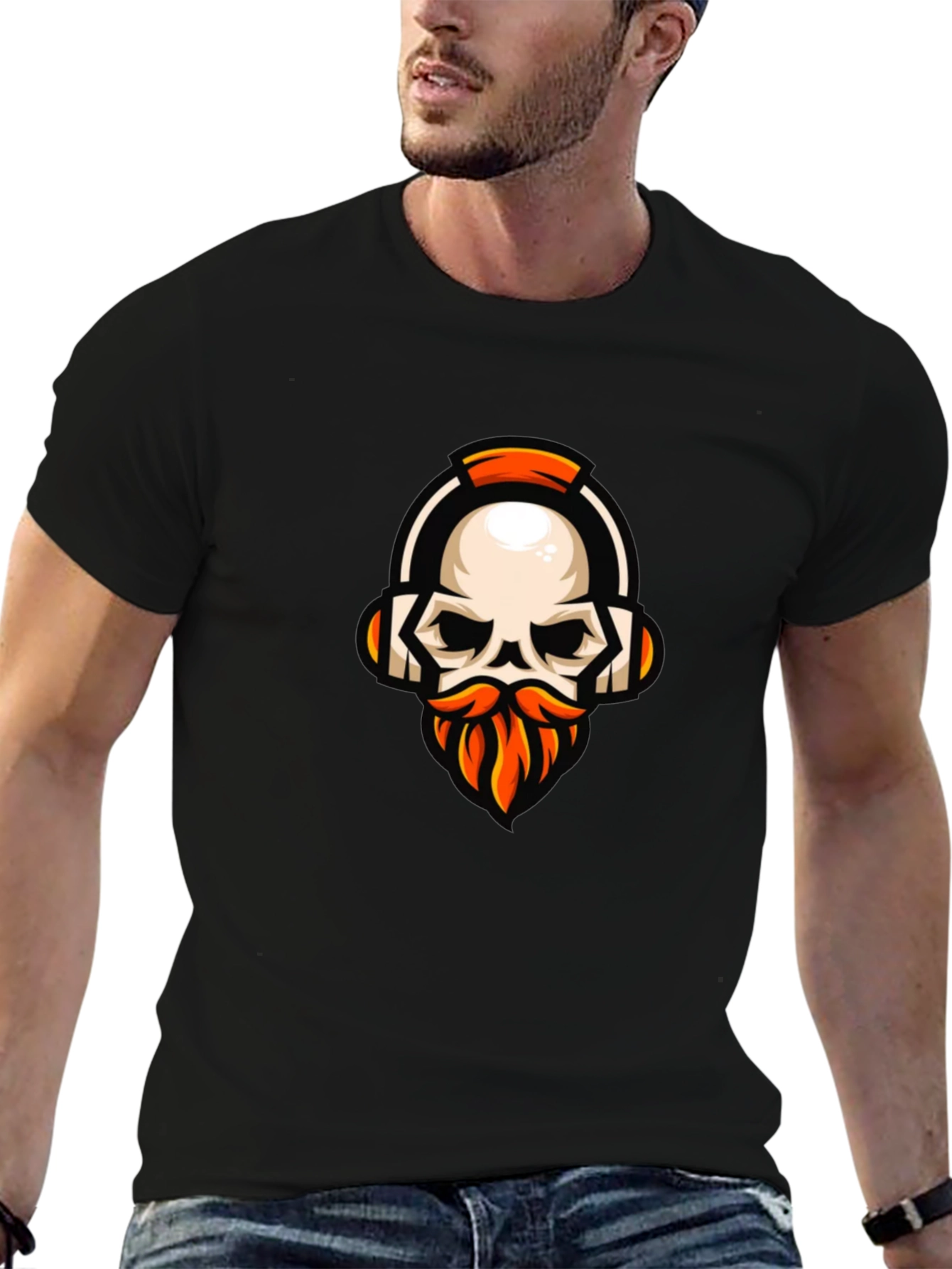 Skull Headphone Graphic Tee - Gamer Style