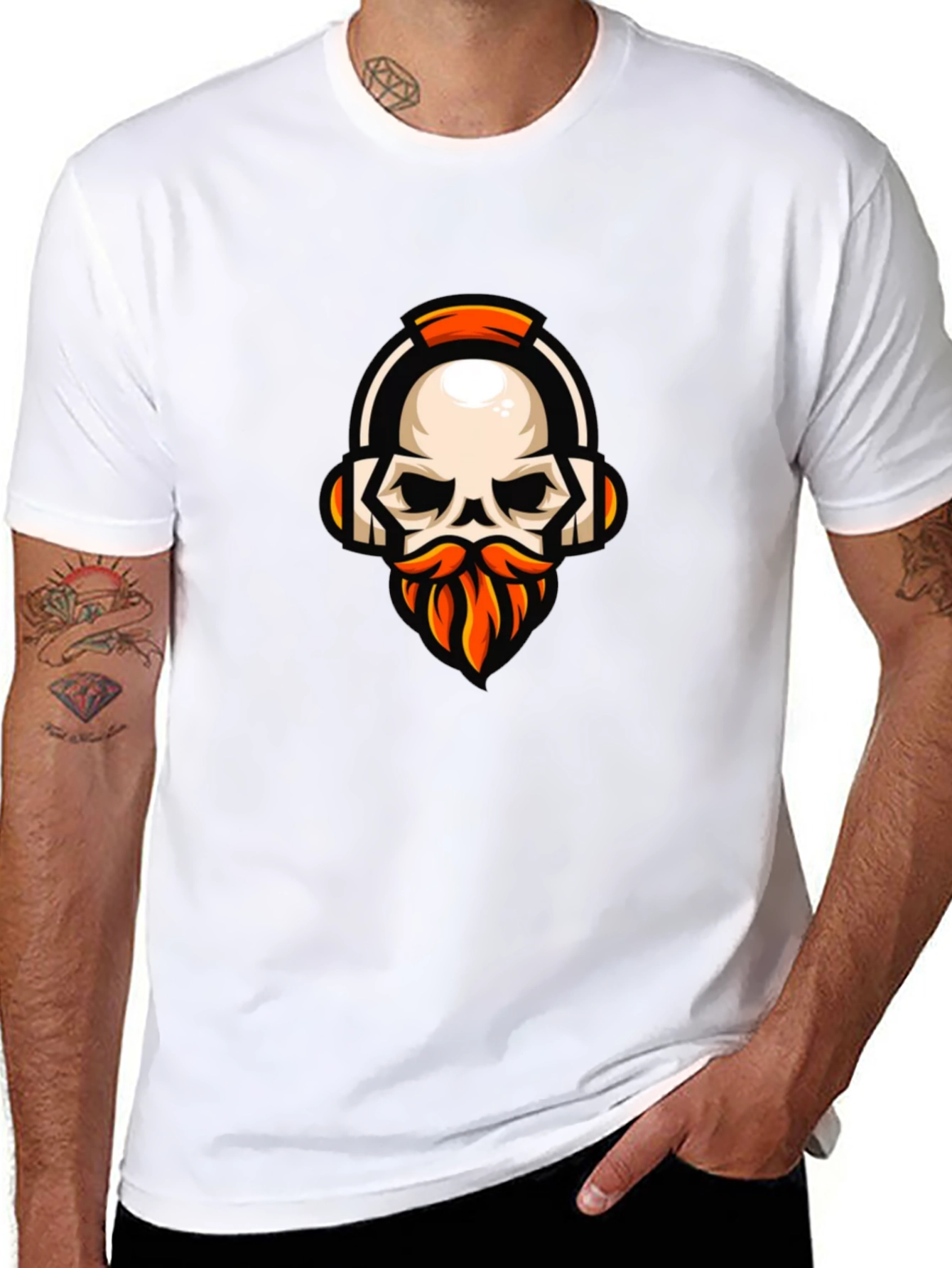 Skull Headphone Graphic Tee - Gamer Style