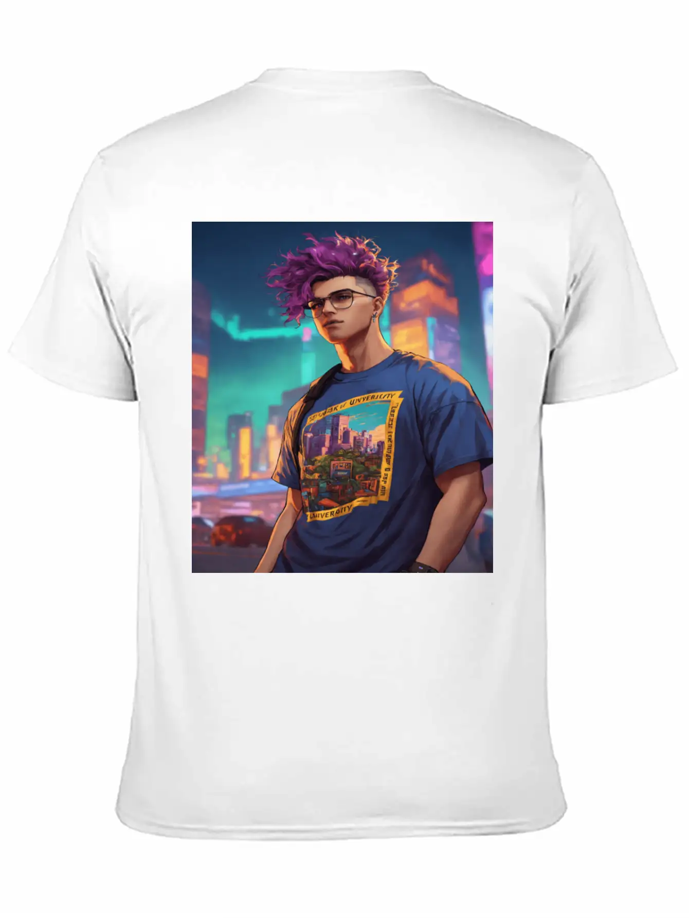 Edgy Cyberpunk T-Shirt With Neon Vibes" Unisex Casual T-Shirt – Clean Design For Daily Comfort
