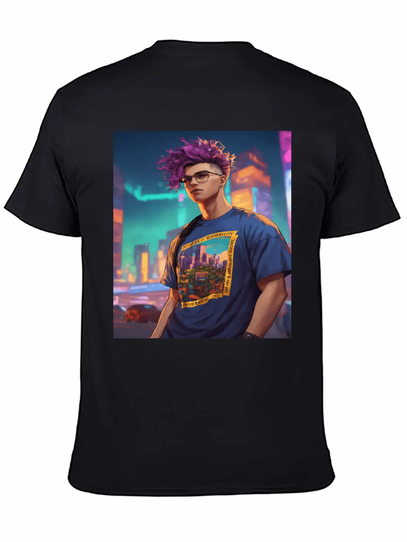 Edgy Cyberpunk T-Shirt With Neon Vibes" Unisex Casual T-Shirt – Clean Design For Daily Comfort