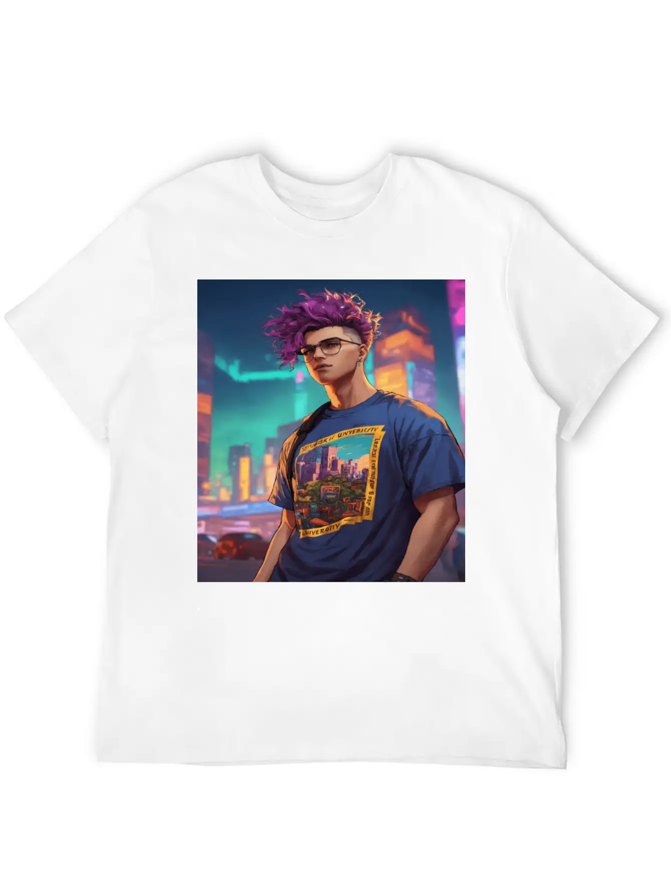 Edgy Cyberpunk T-Shirt With Neon Vibes" Unisex Casual T-Shirt – Clean Design For Daily Comfort