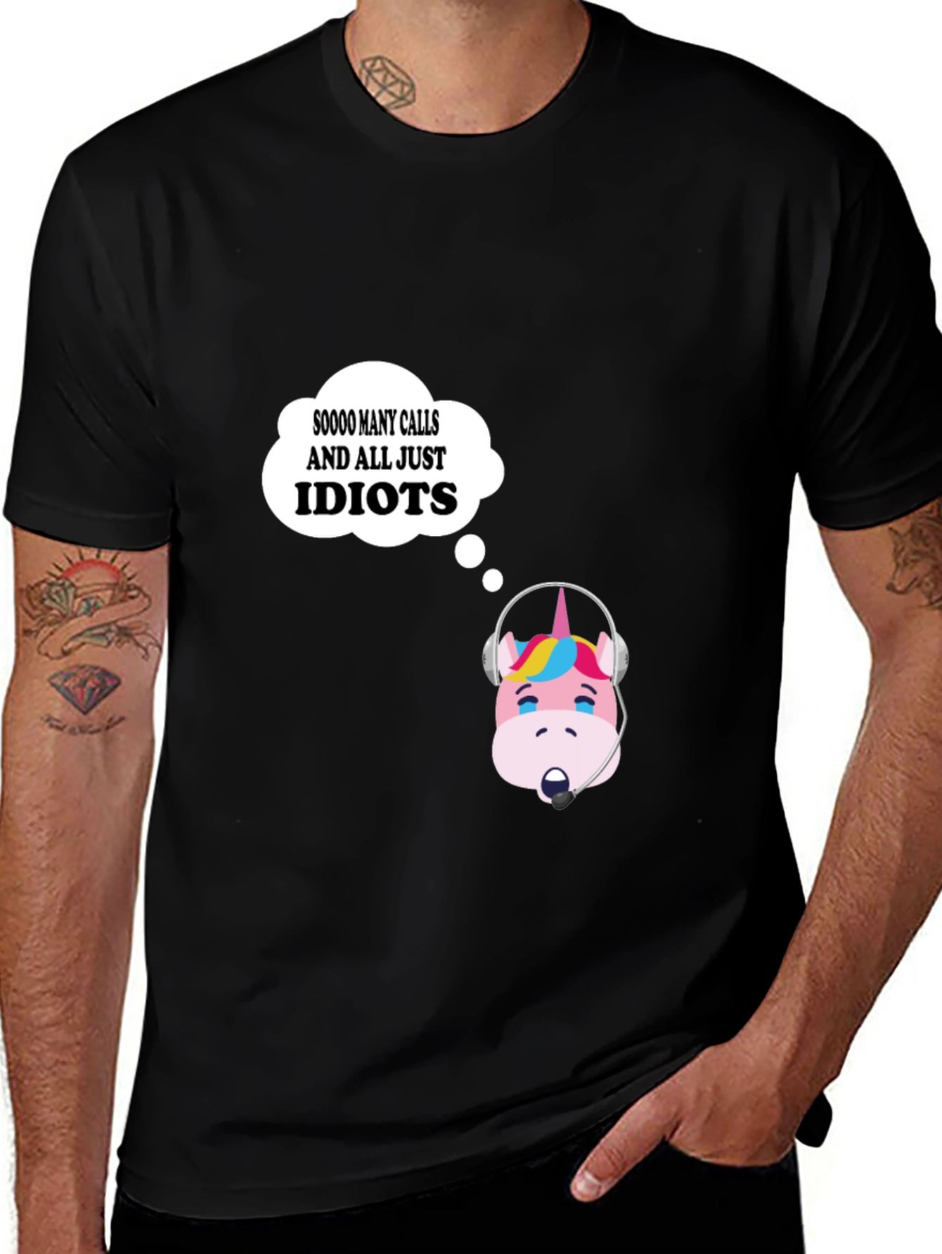 Funny Unicorn Call Center T-Shirt