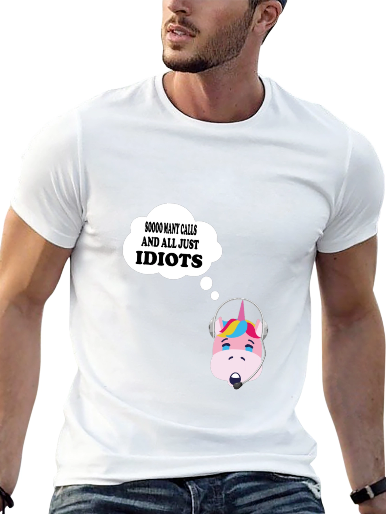 Funny Unicorn Call Center T-Shirt