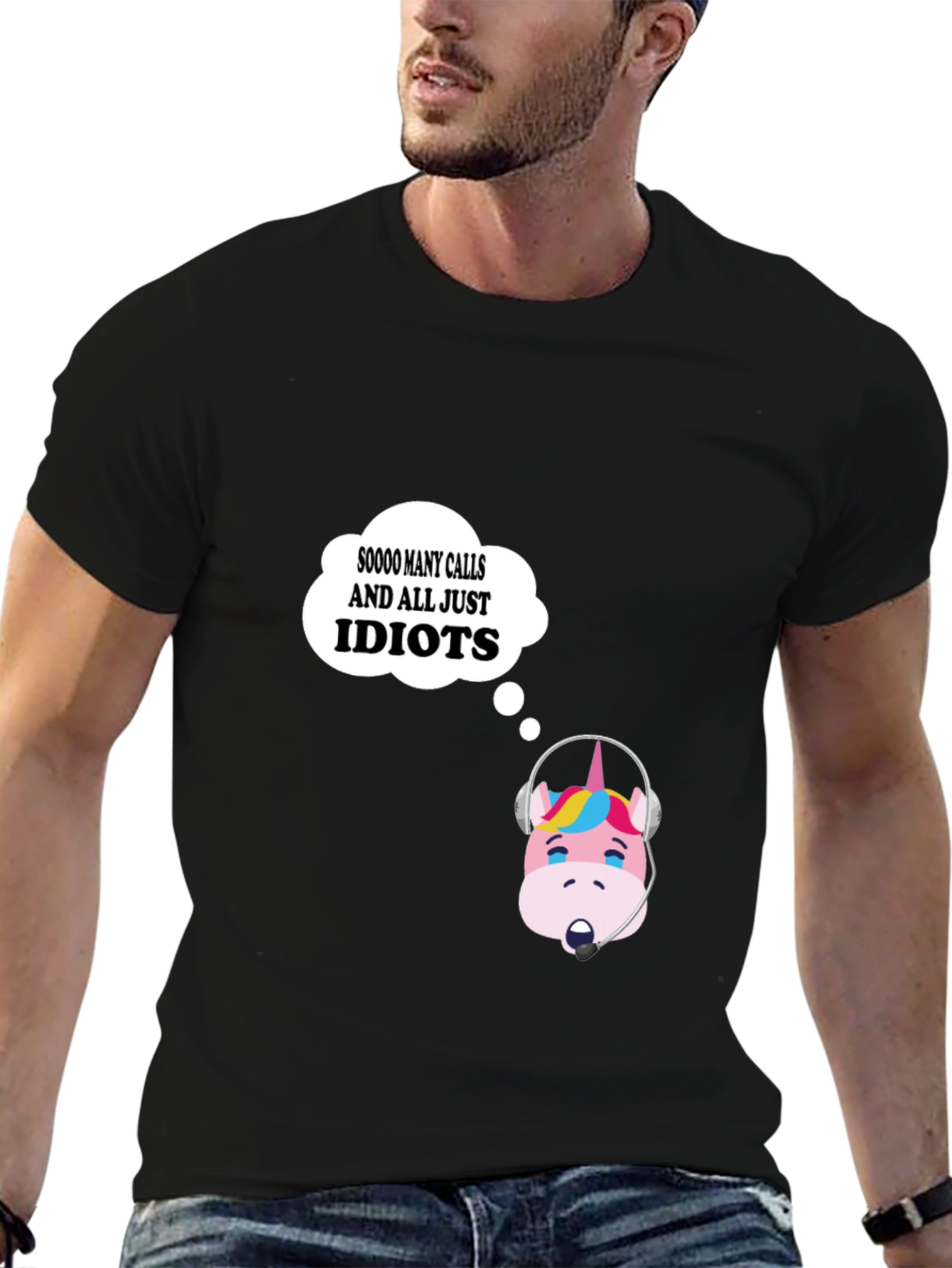 Funny Unicorn Call Center T-Shirt