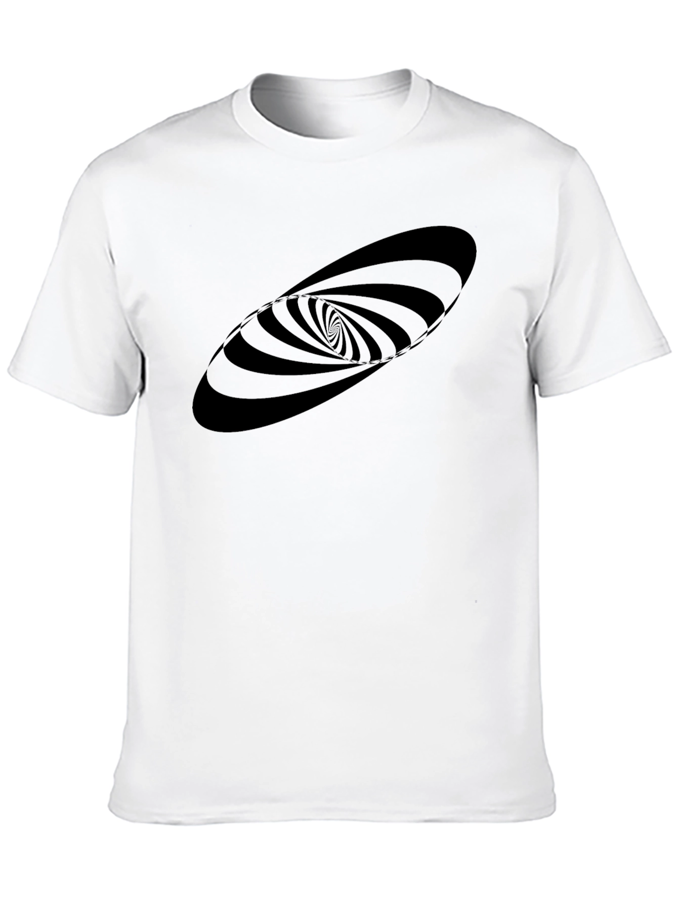 Hypnotic Swirl Graphic Tee - Black Cotton Blend Shirt