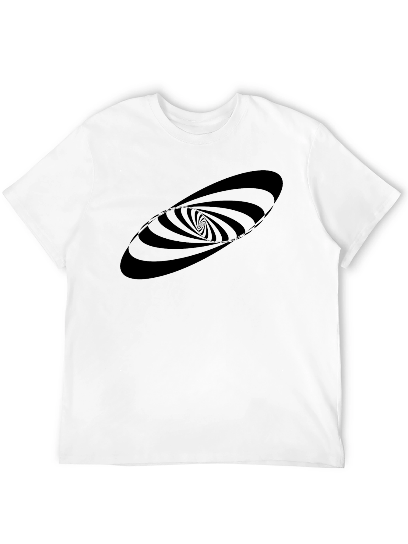 Hypnotic Swirl Graphic Tee - Black Cotton Blend Shirt