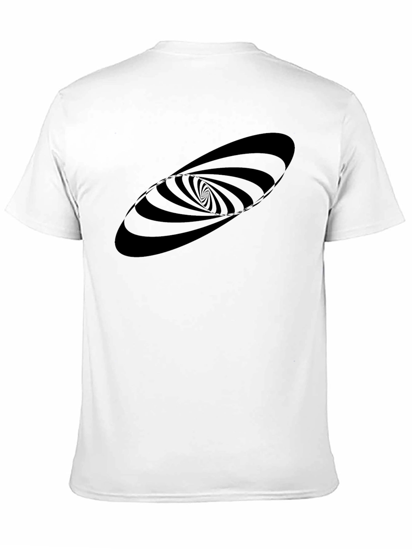 Hypnotic Swirl Graphic Tee - Black Cotton Blend Shirt