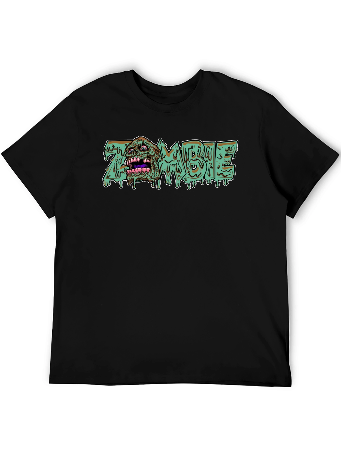 Zombie Graphic Print Crew Neck T-Shirt