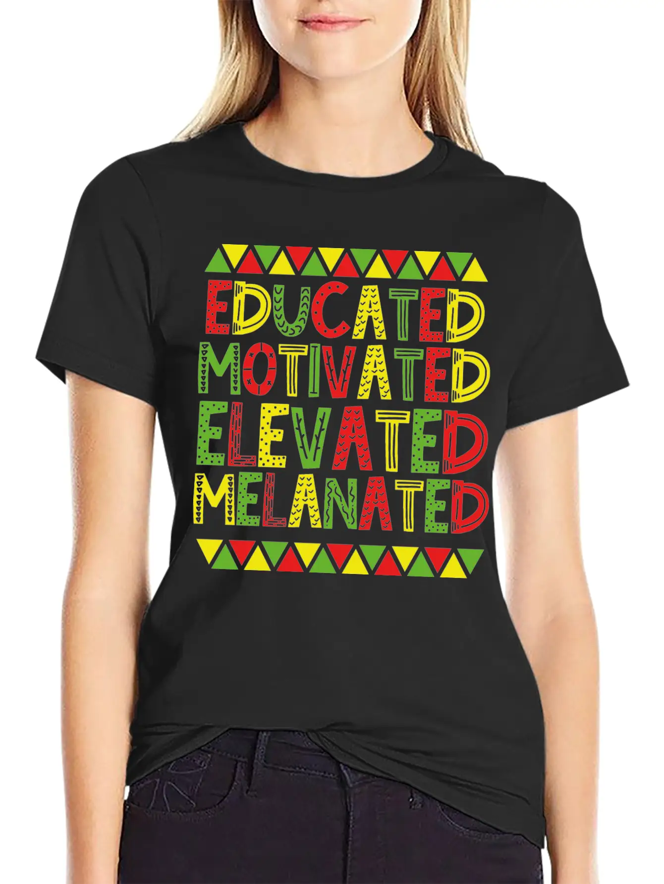 Educated Motivated Elevated Melanated African Unisex Casual T-Shirt – Clean Design For Daily Comfort
