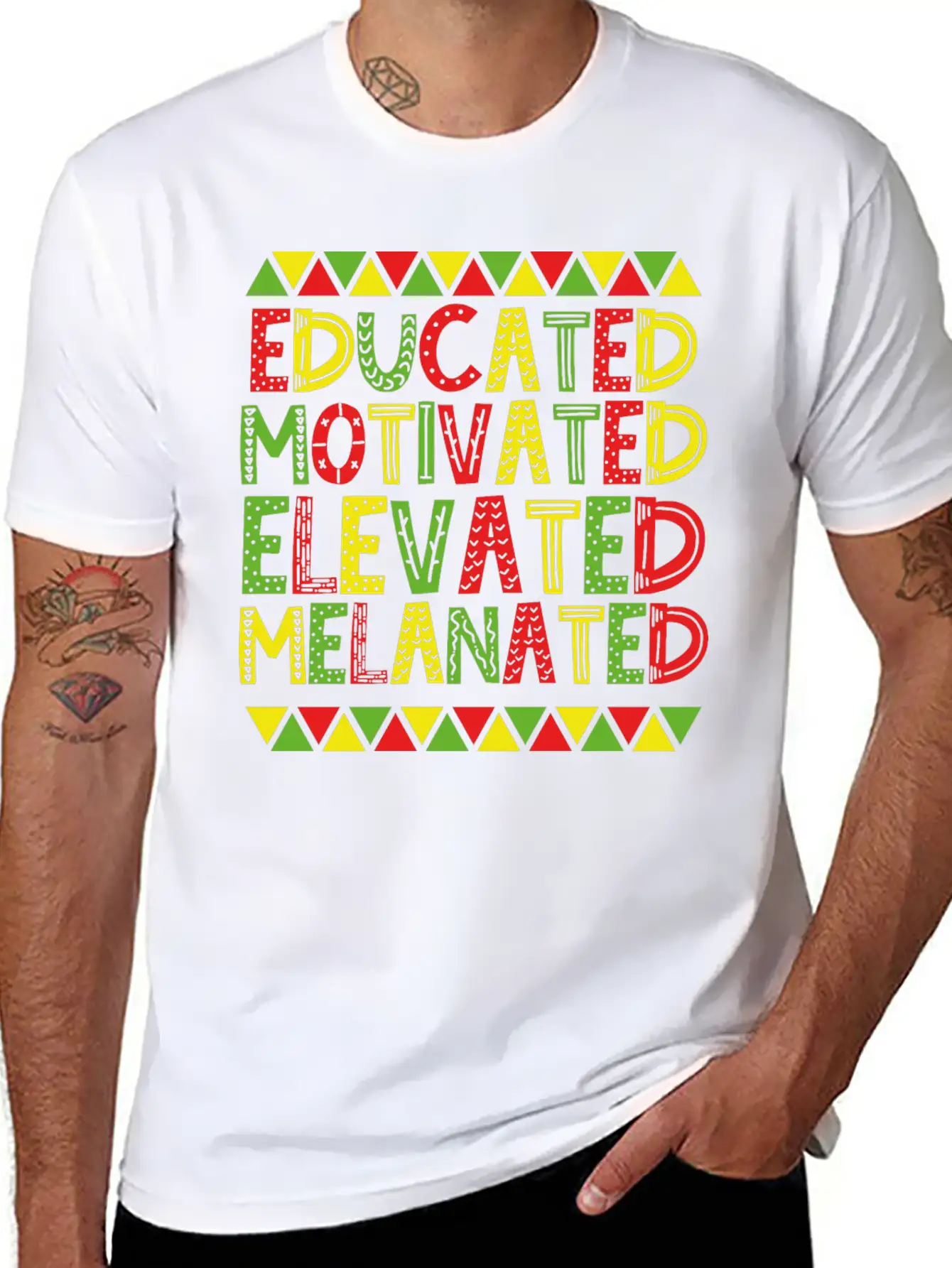 Educated Motivated Elevated Melanated African Unisex Casual T-Shirt – Clean Design For Daily Comfort