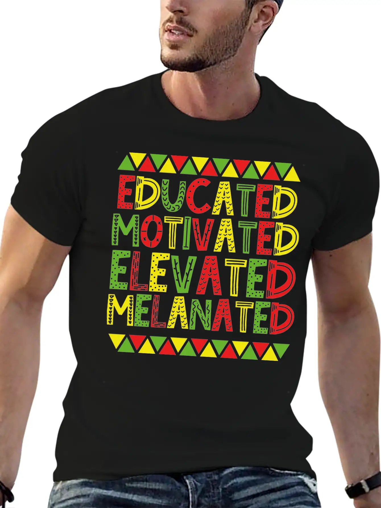 Educated Motivated Elevated Melanated African Unisex Casual T-Shirt – Clean Design For Daily Comfort