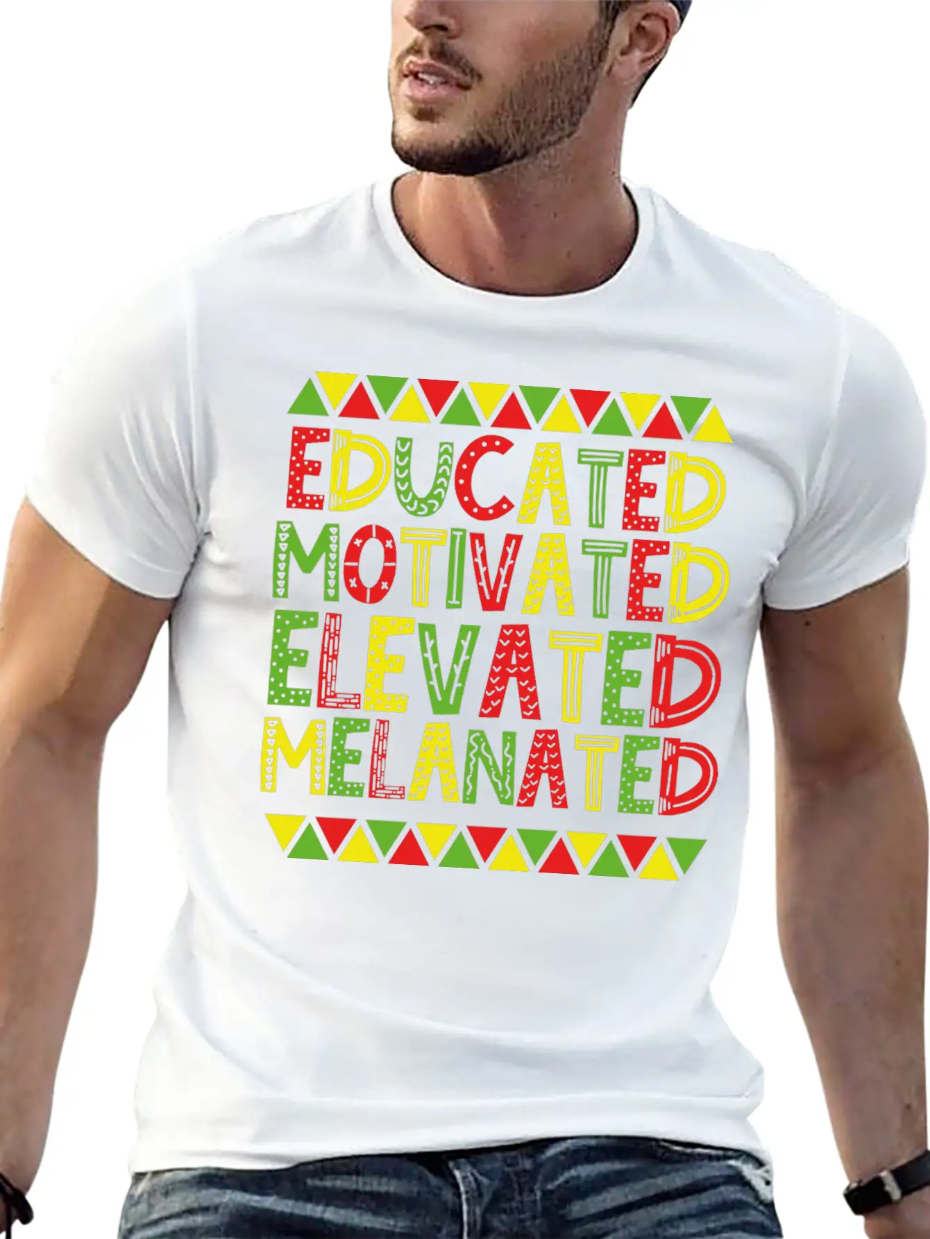 Educated Motivated Elevated Melanated African Unisex Casual T-Shirt – Clean Design For Daily Comfort