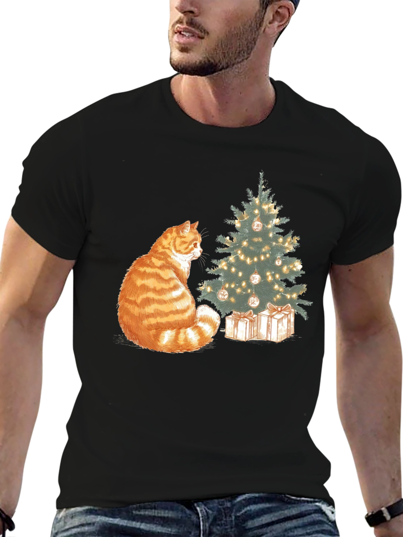 Festive Cat Christmas T-Shirt
