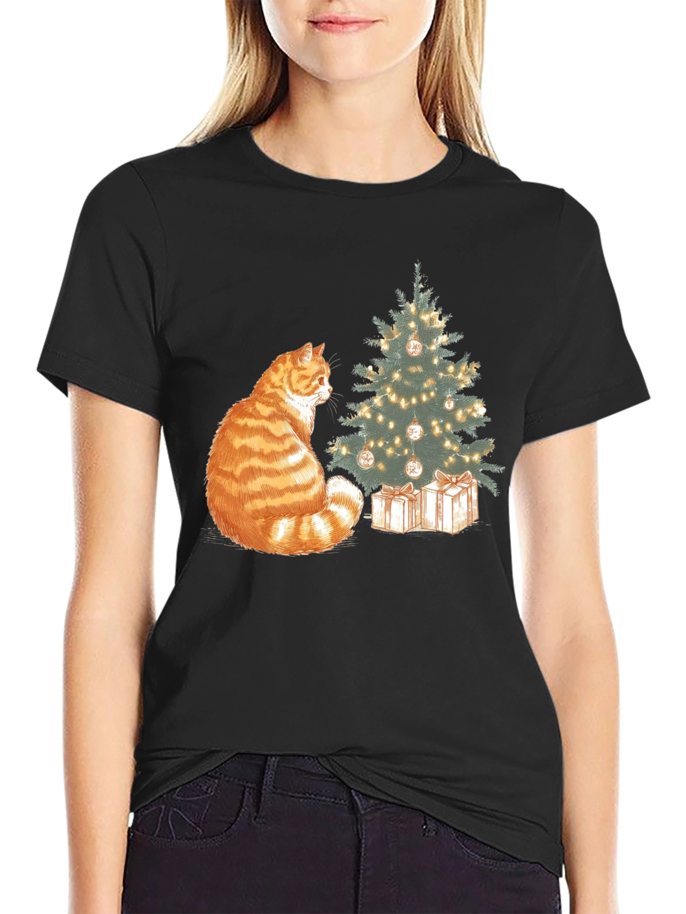 Festive Cat Christmas T-Shirt