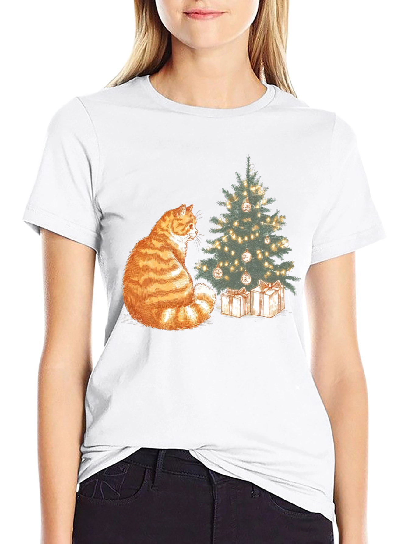 Festive Cat Christmas T-Shirt