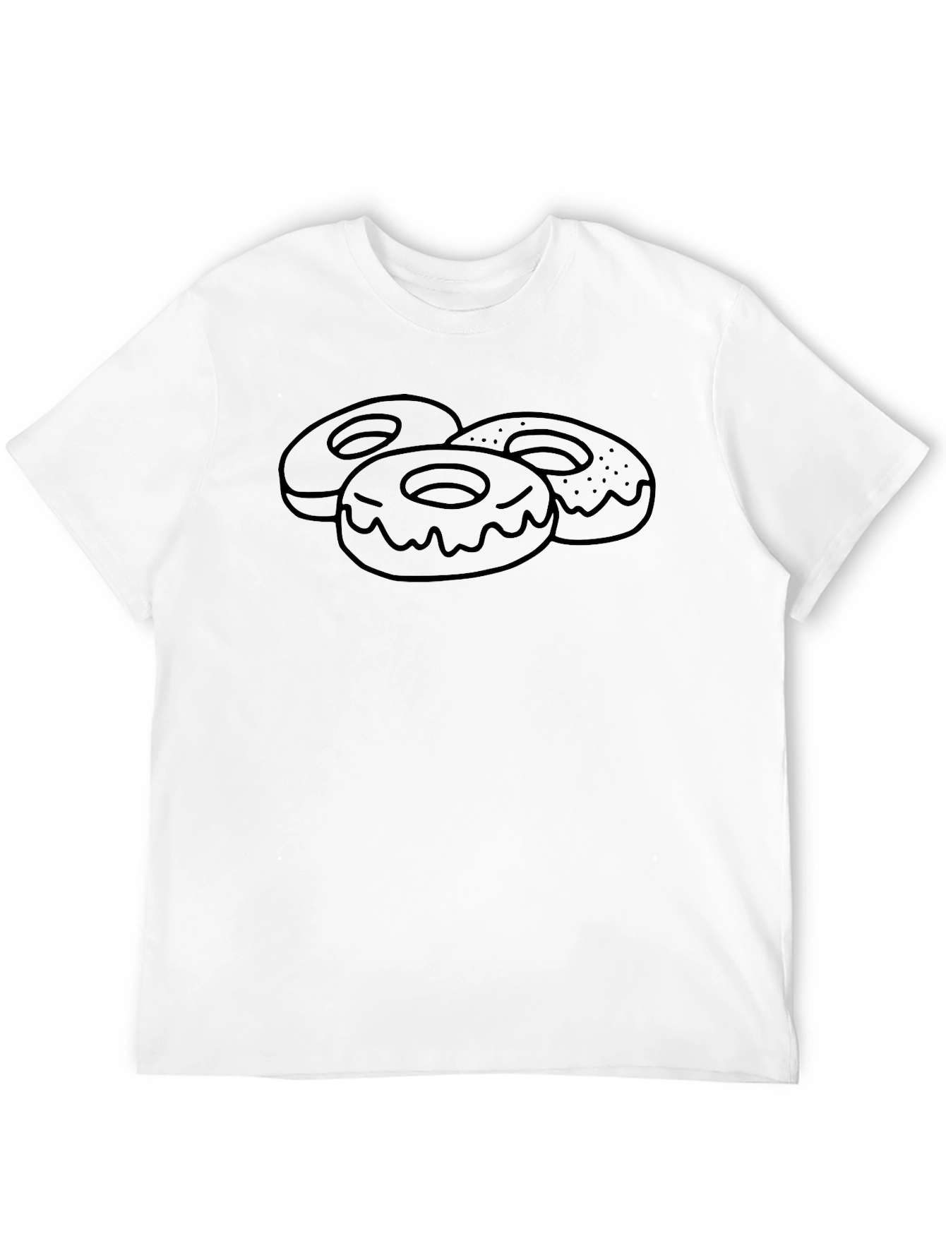 Donut Graphic T-Shirt - Black Crew Neck Tee
