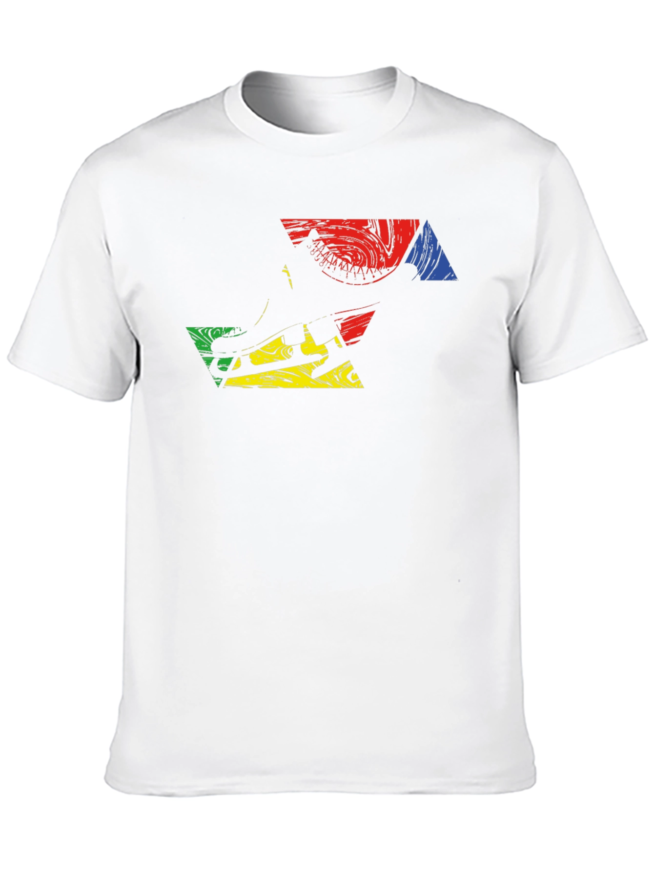 Abstract Graphic Print Mens Black T-Shirt