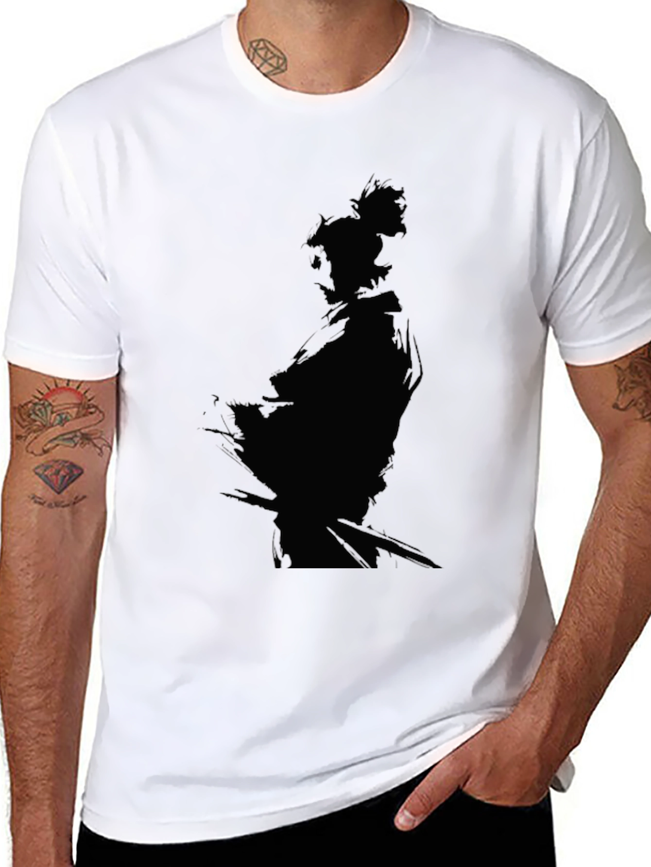 Samurai Silhouette Black T-Shirt