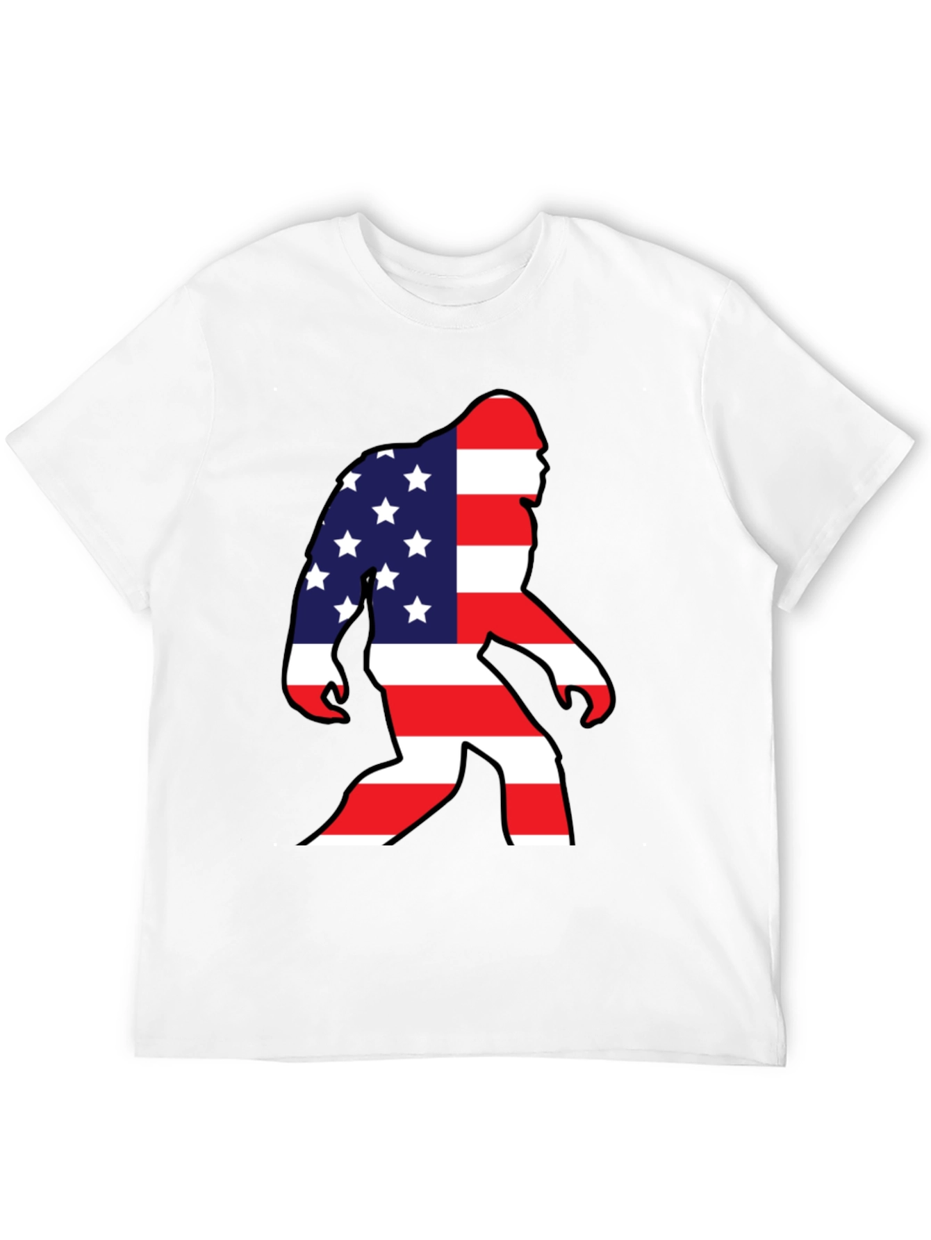 American Flag Bigfoot T-Shirt Patriotic USA Sasquatch Tee